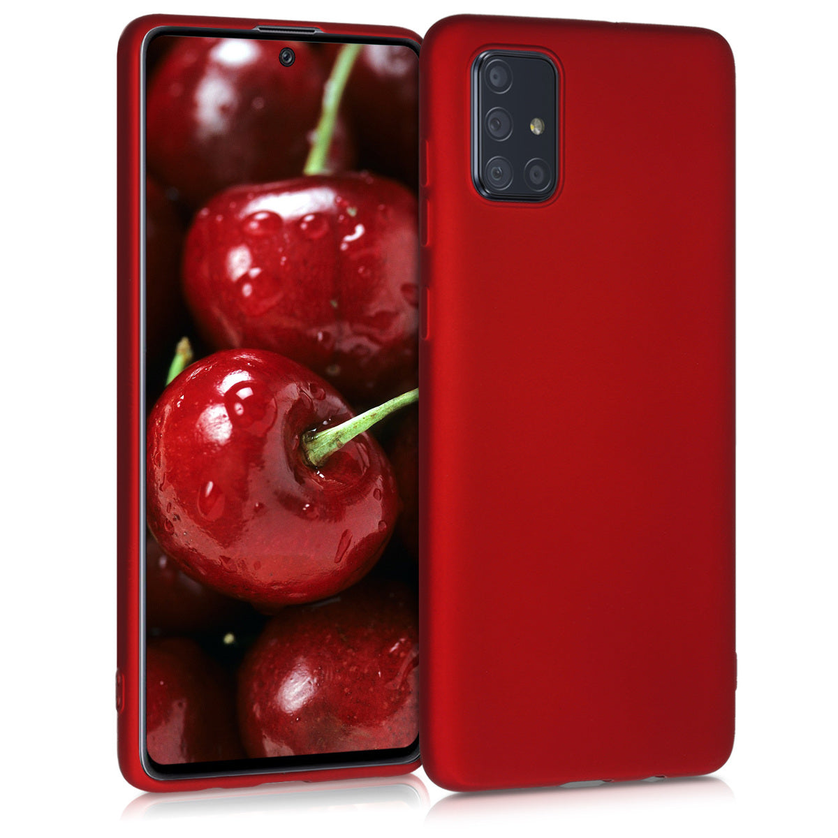 kwmobile Handyhülle für Samsung Galaxy A71 Hülle - Silikon Case metallisch schimmernd - Schutzhülle Cover