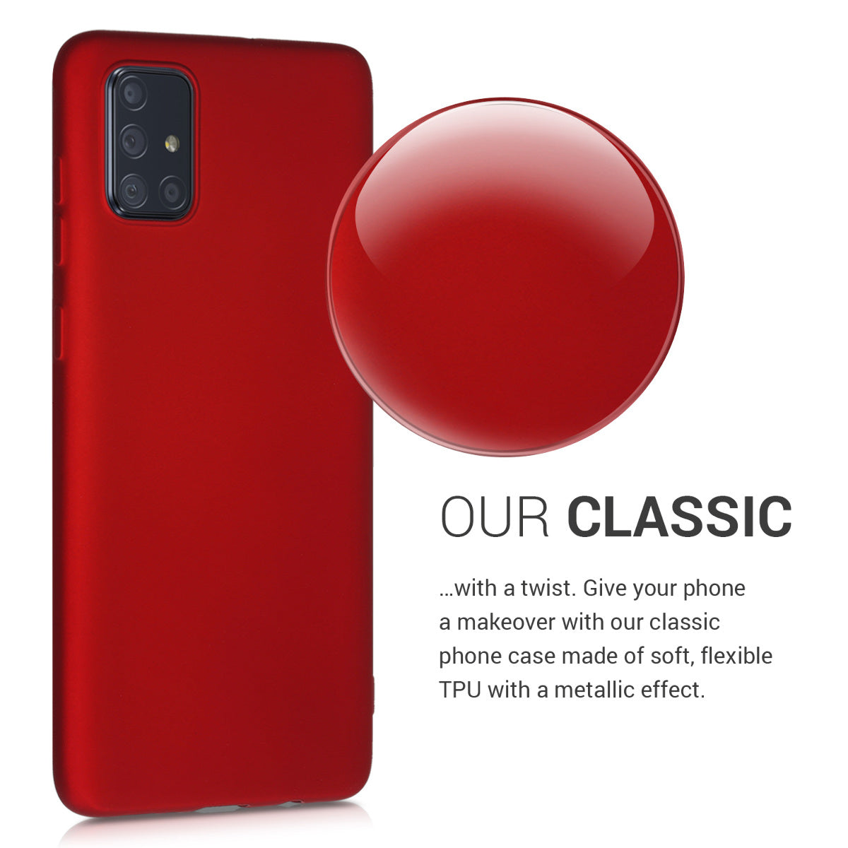 kwmobile Handyhülle für Samsung Galaxy A71 Hülle - Silikon Case metallisch schimmernd - Schutzhülle Cover