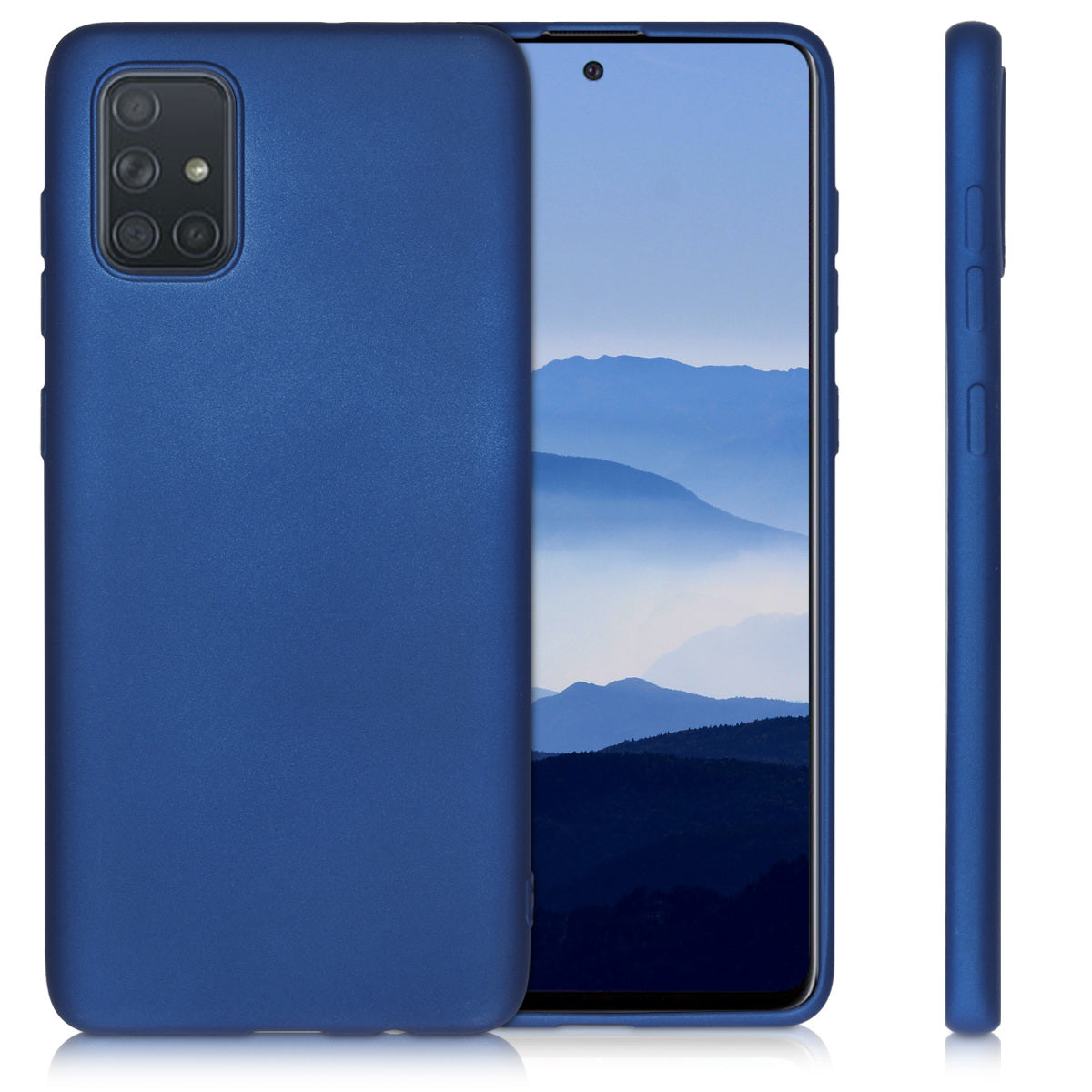 kwmobile Handyhülle für Samsung Galaxy A71 Hülle - Silikon Case metallisch schimmernd - Schutzhülle Cover