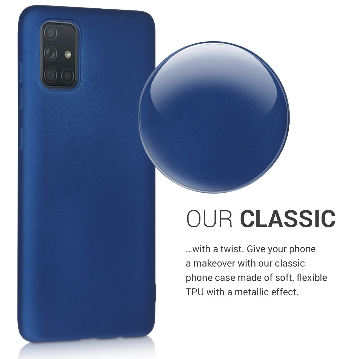 kwmobile Handyhülle für Samsung Galaxy A71 Hülle - Silikon Case metallisch schimmernd - Schutzhülle Cover