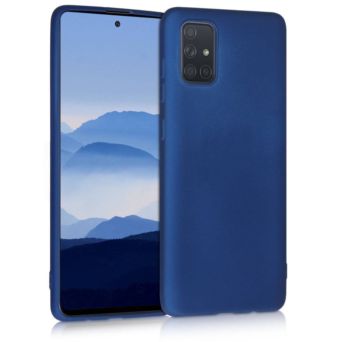 kwmobile Handyhülle für Samsung Galaxy A71 Hülle - Silikon Case metallisch schimmernd - Schutzhülle Cover