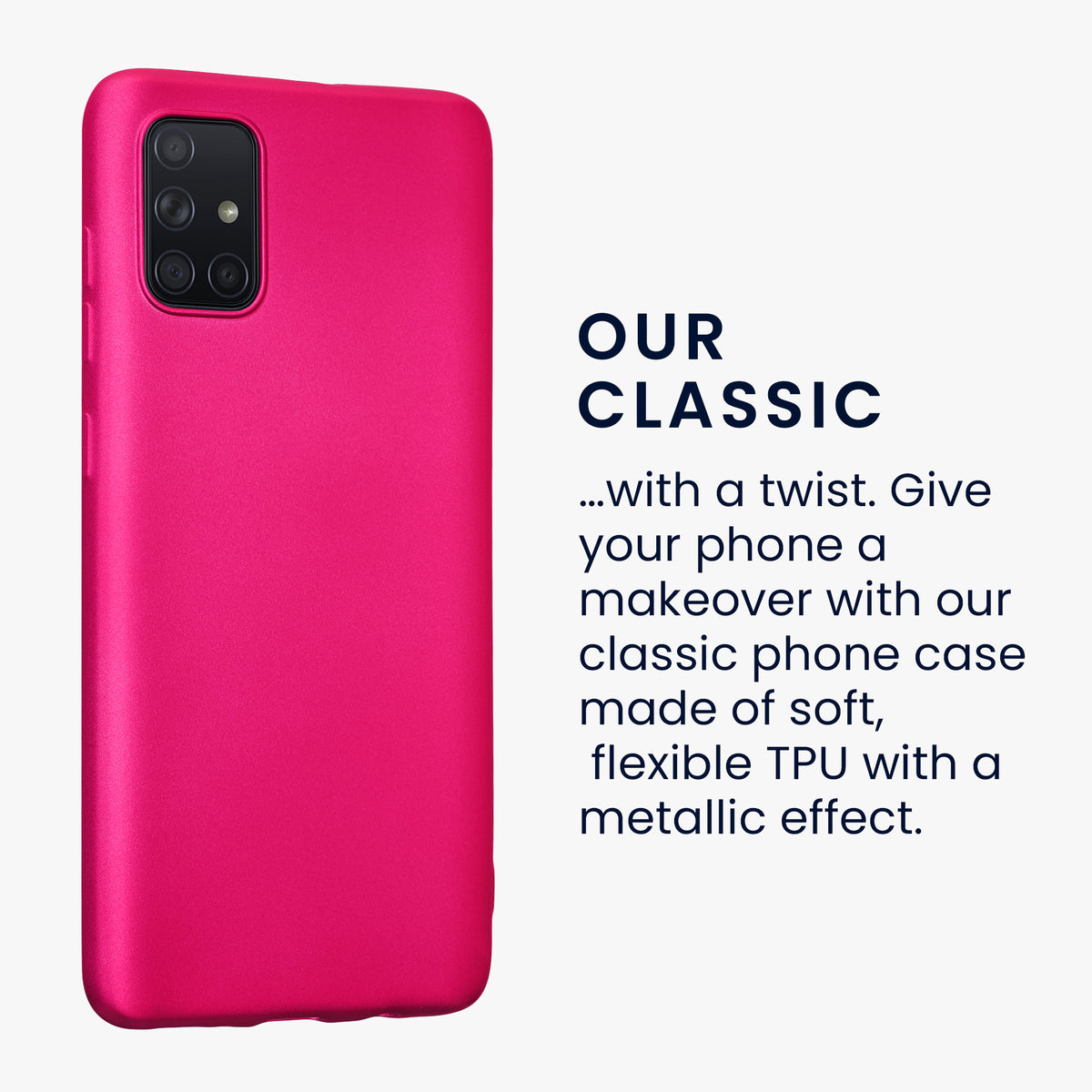 kwmobile Handyhülle für Samsung Galaxy A71 Hülle - Silikon Case metallisch schimmernd - Schutzhülle Cover
