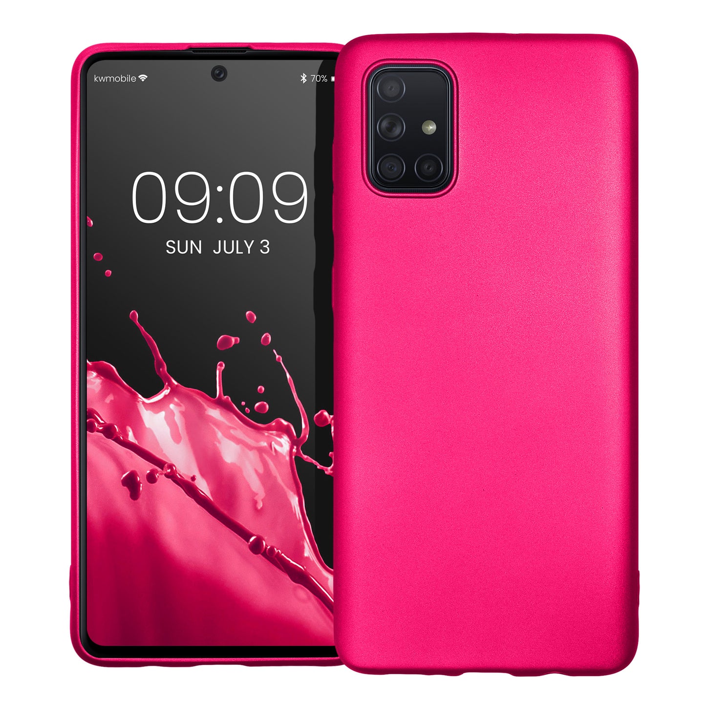 kwmobile Handyhülle für Samsung Galaxy A71 Hülle - Silikon Case metallisch schimmernd - Schutzhülle Cover