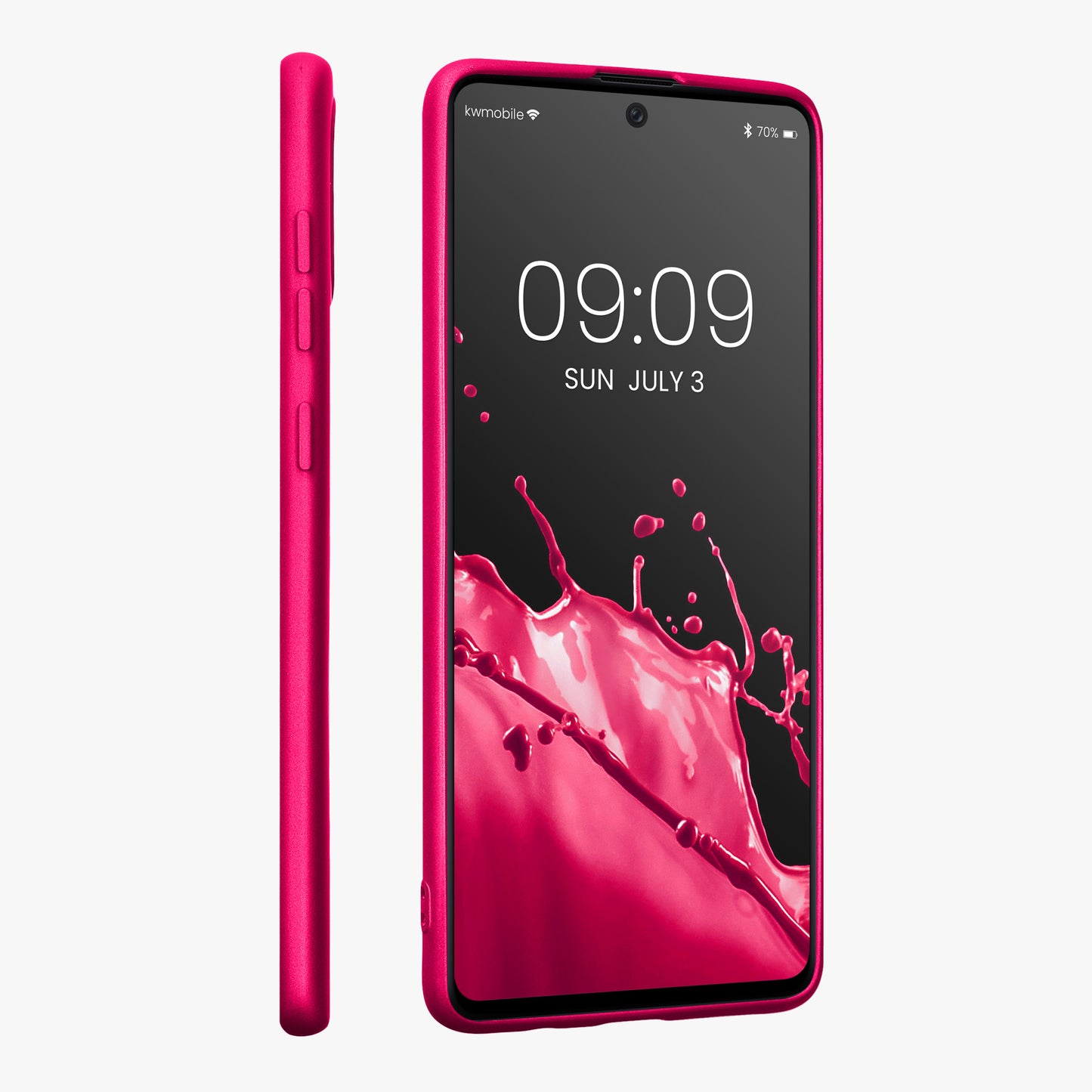 kwmobile Handyhülle für Samsung Galaxy A71 Hülle - Silikon Case metallisch schimmernd - Schutzhülle Cover