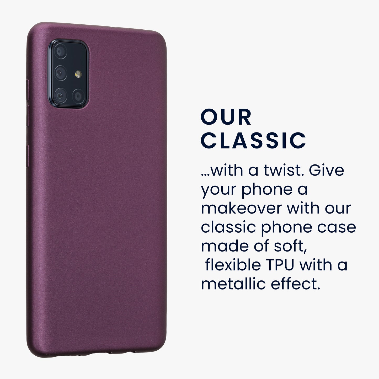 kwmobile Handyhülle für Samsung Galaxy A71 Hülle - Silikon Case metallisch schimmernd - Schutzhülle Cover