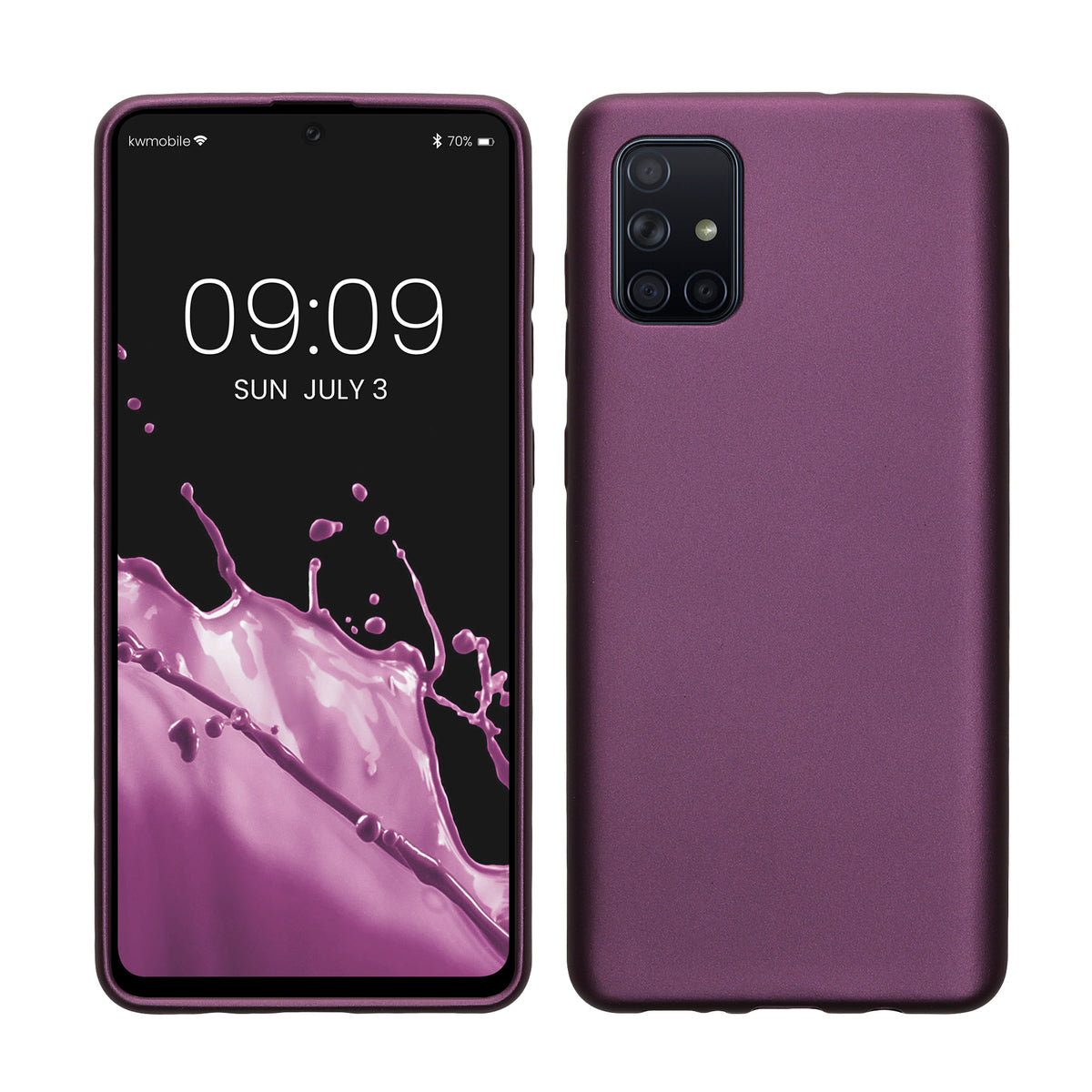 kwmobile Handyhülle für Samsung Galaxy A71 Hülle - Silikon Case metallisch schimmernd - Schutzhülle Cover