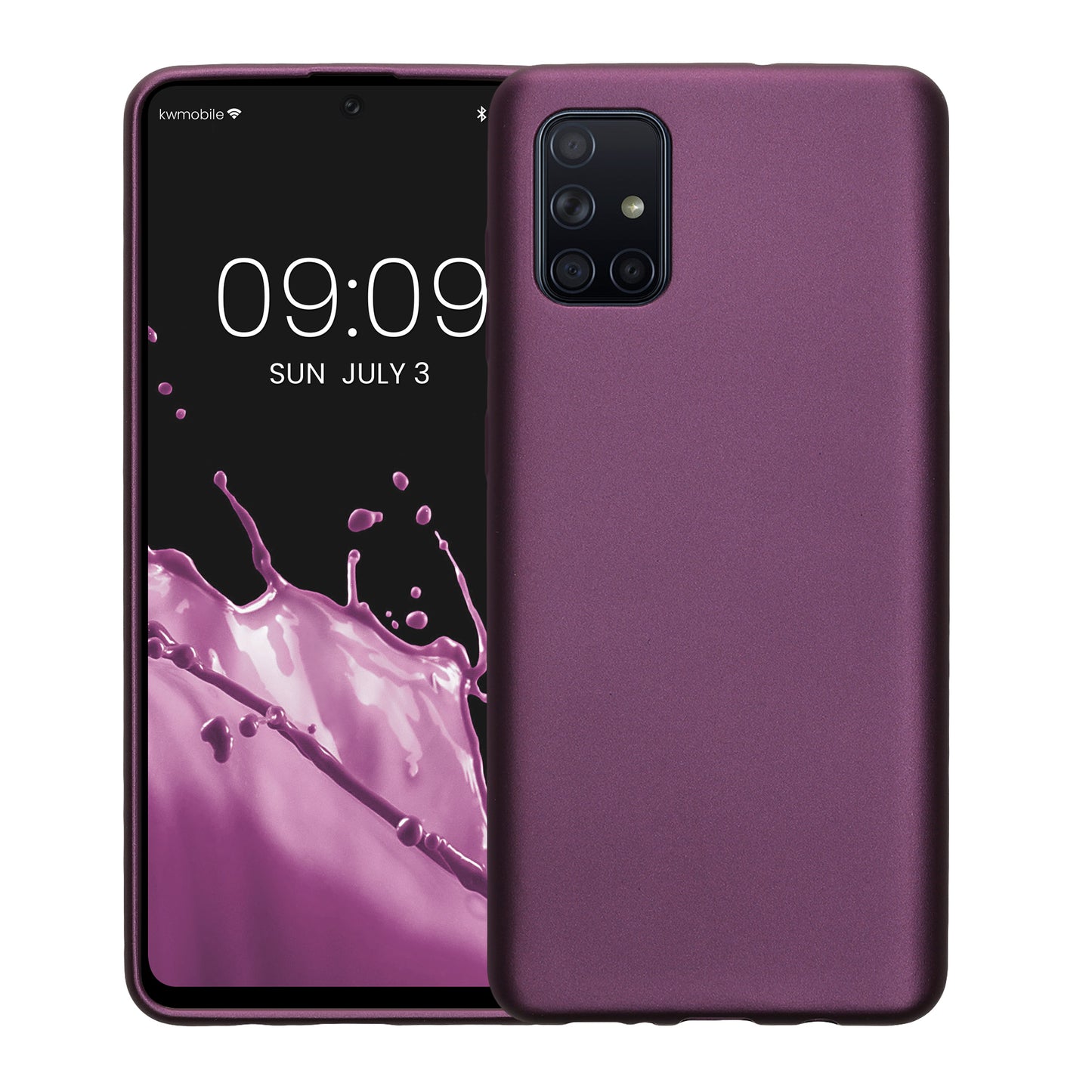 kwmobile Handyhülle für Samsung Galaxy A71 Hülle - Silikon Case metallisch schimmernd - Schutzhülle Cover