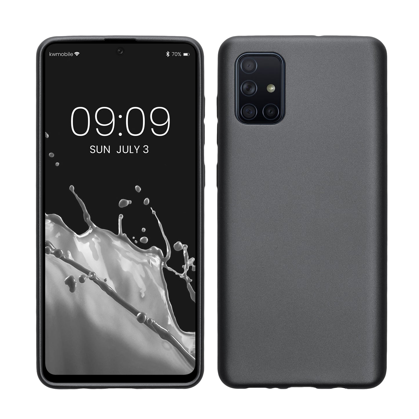 kwmobile Handyhülle für Samsung Galaxy A71 Hülle - Silikon Case metallisch schimmernd - Schutzhülle Cover
