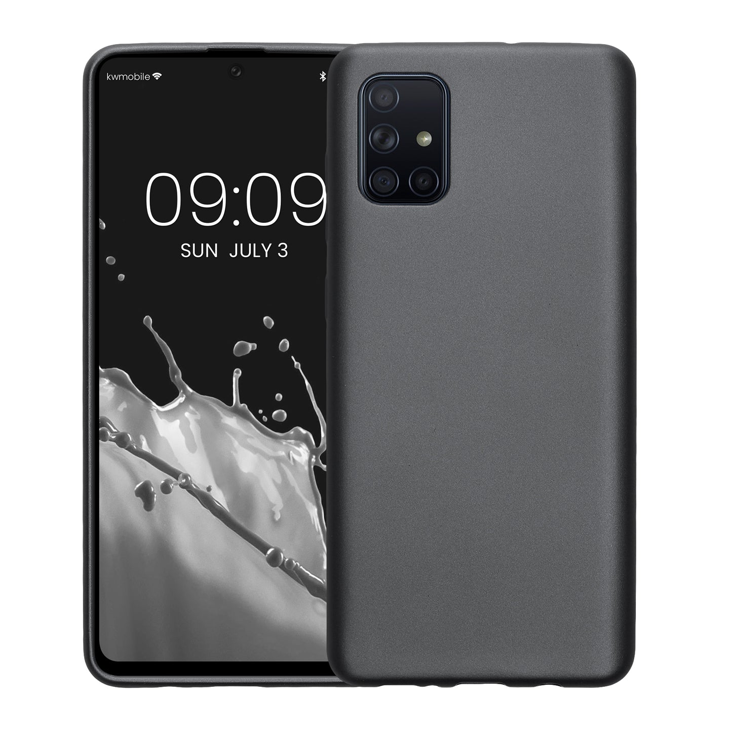 kwmobile Handyhülle für Samsung Galaxy A71 Hülle - Silikon Case metallisch schimmernd - Schutzhülle Cover