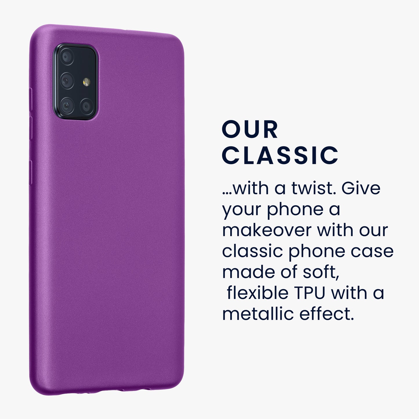 kwmobile Handyhülle für Samsung Galaxy A71 Hülle - Silikon Case metallisch schimmernd - Schutzhülle Cover