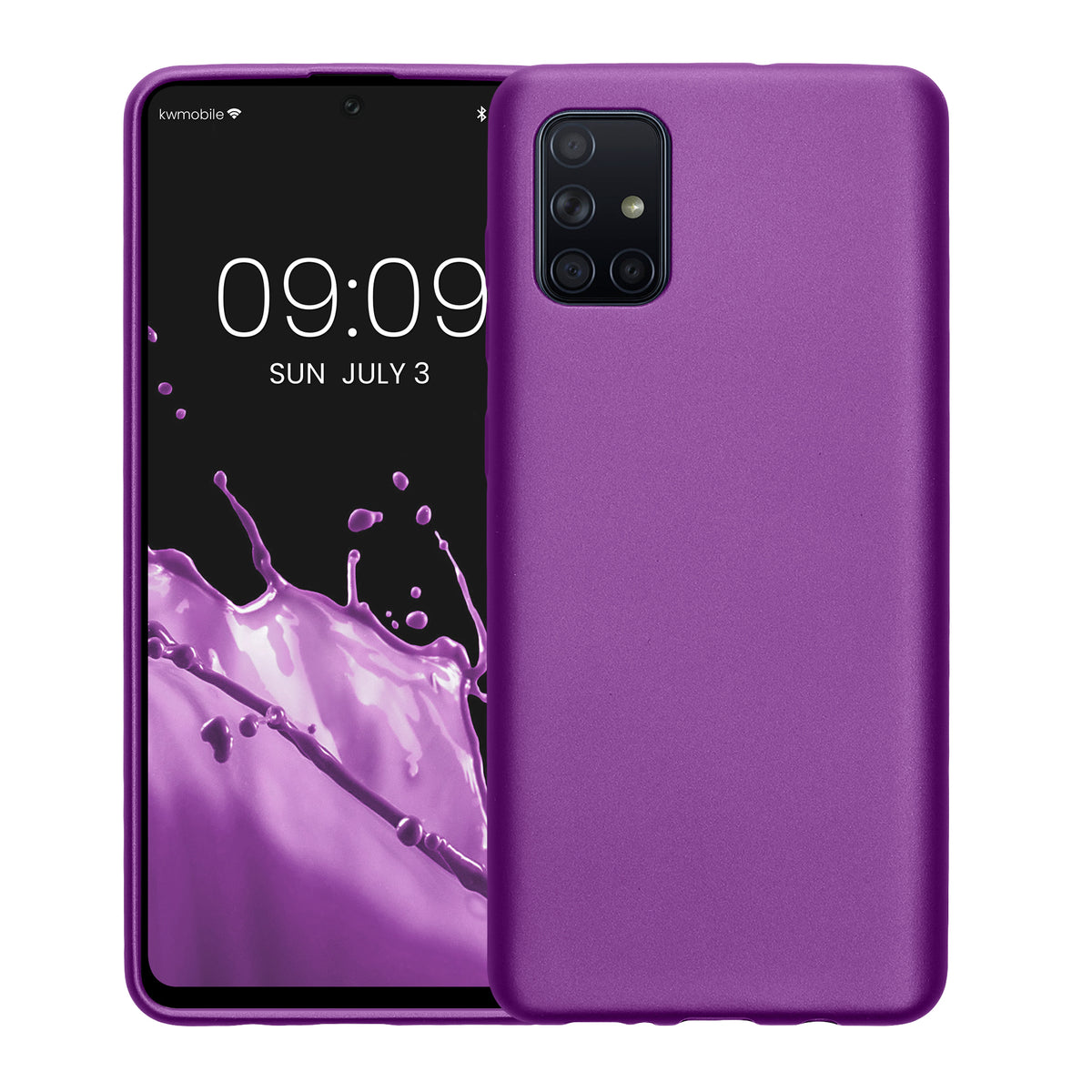 kwmobile Handyhülle für Samsung Galaxy A71 Hülle - Silikon Case metallisch schimmernd - Schutzhülle Cover