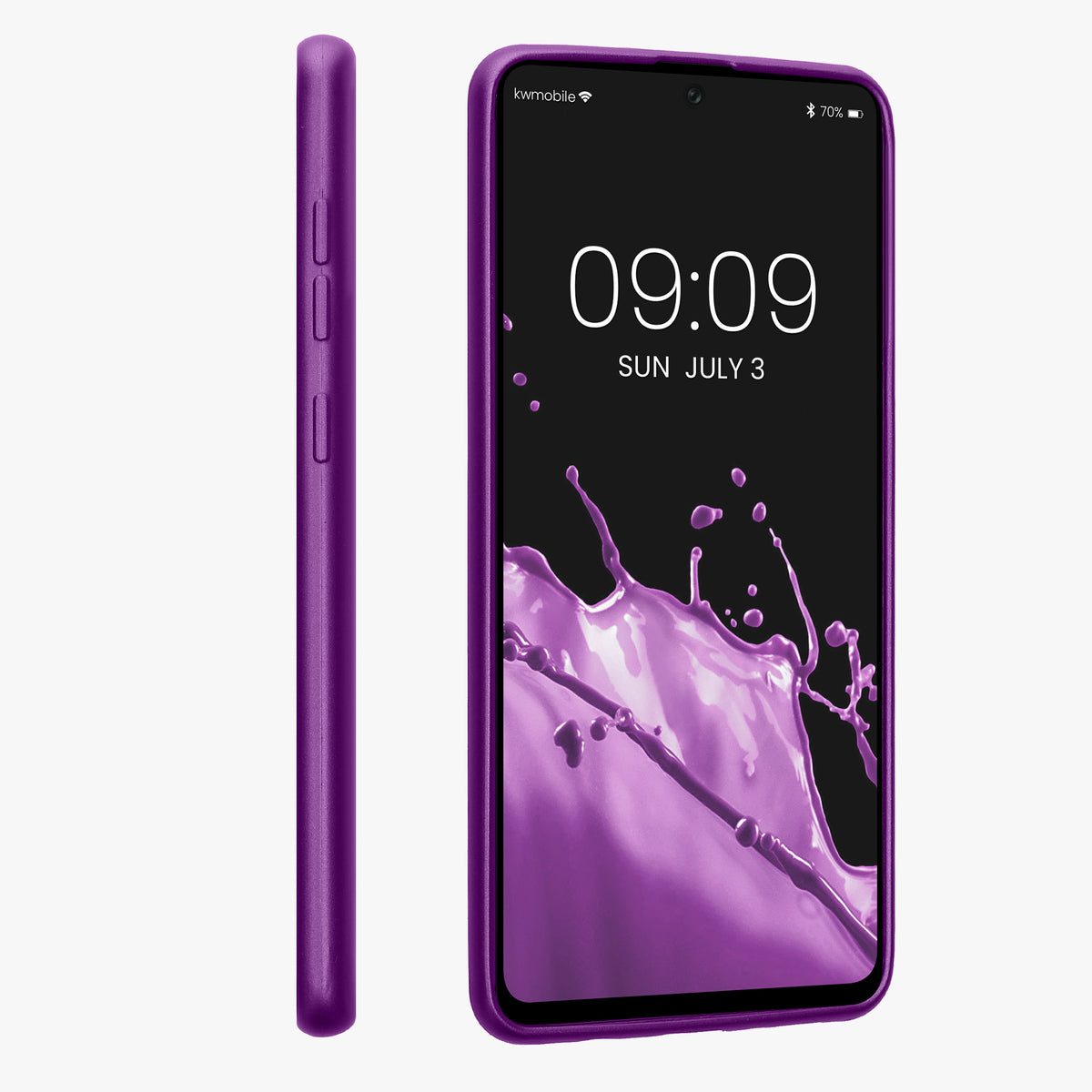 kwmobile Handyhülle für Samsung Galaxy A71 Hülle - Silikon Case metallisch schimmernd - Schutzhülle Cover