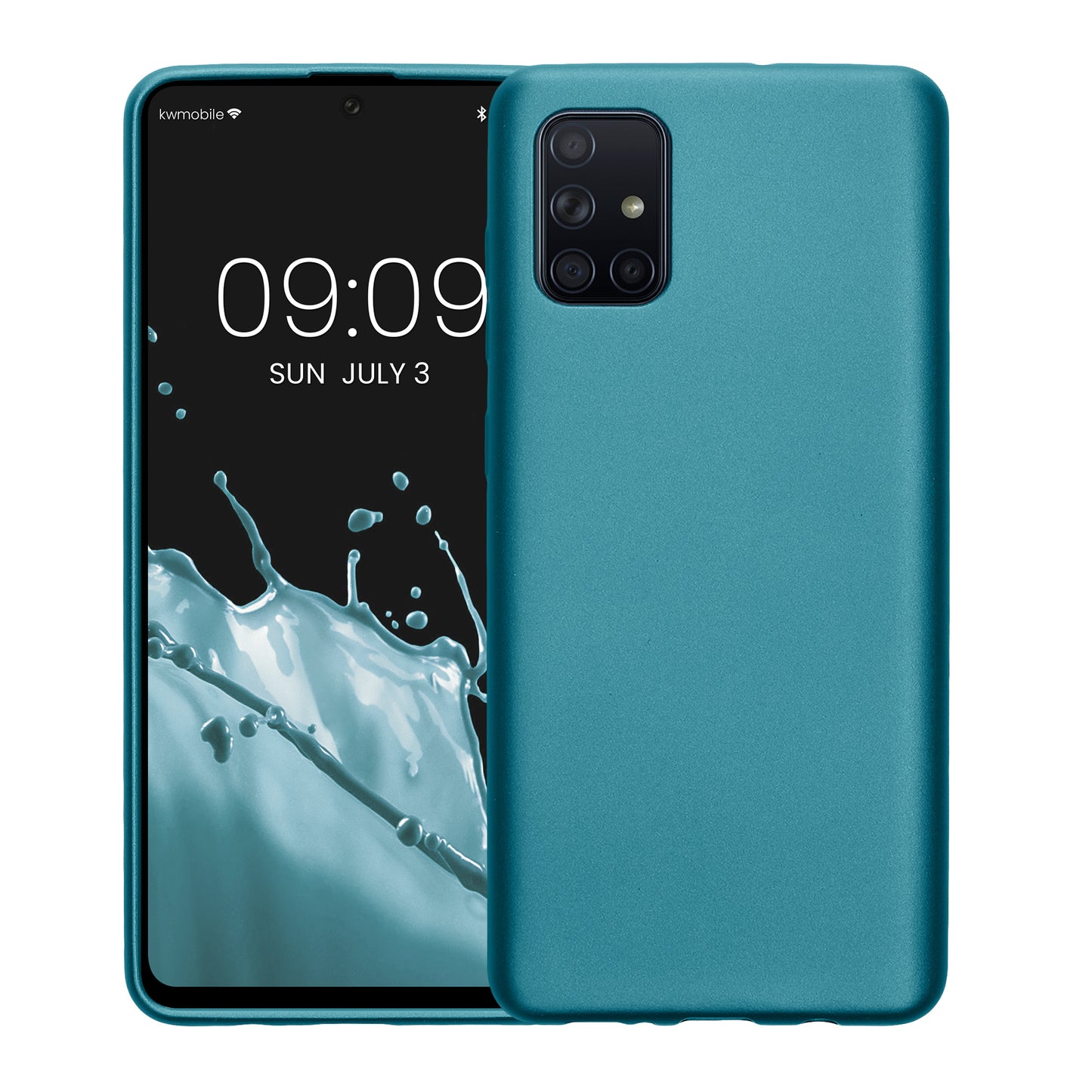 kwmobile Handyhülle für Samsung Galaxy A71 Hülle - Silikon Case metallisch schimmernd - Schutzhülle Cover