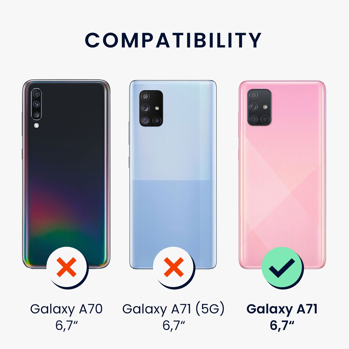 kwmobile Handyhülle für Samsung Galaxy A71 Hülle - Silikon Case metallisch schimmernd - Schutzhülle Cover