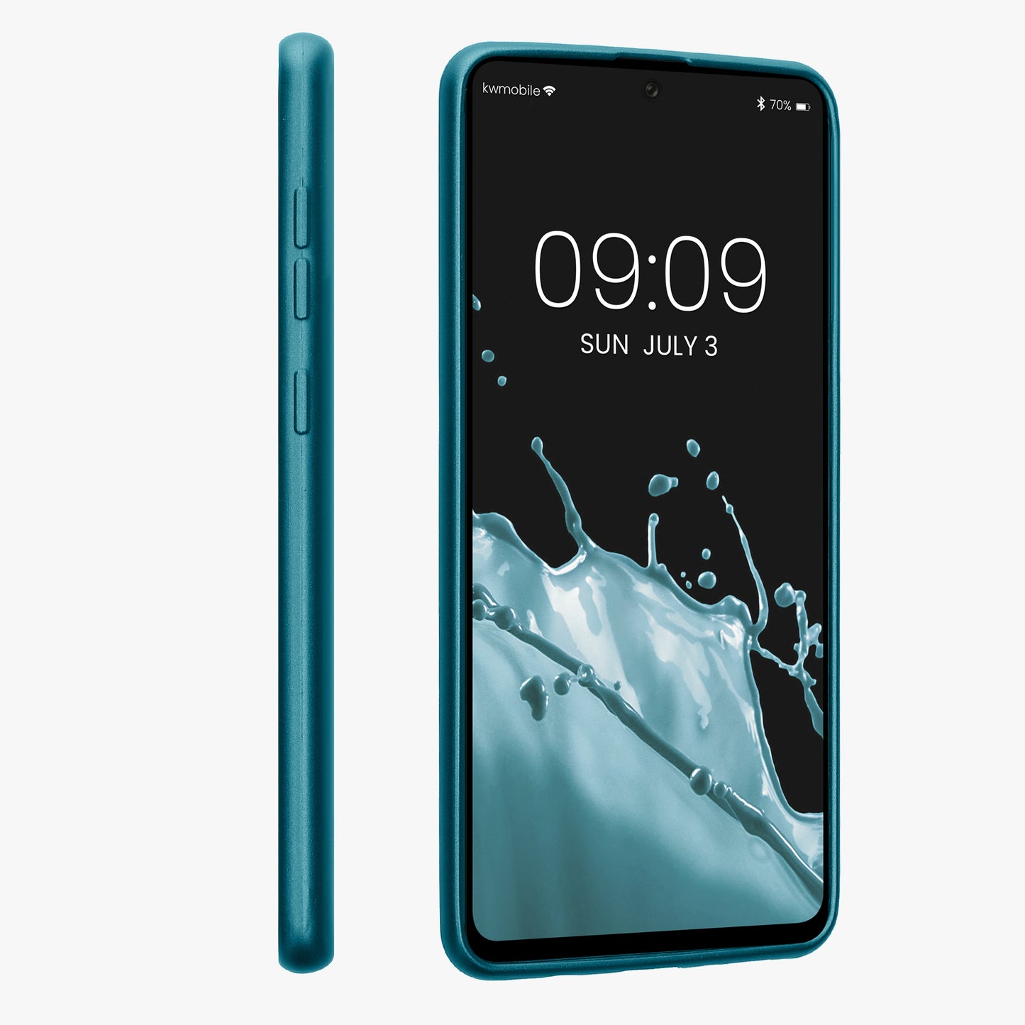 kwmobile Handyhülle für Samsung Galaxy A71 Hülle - Silikon Case metallisch schimmernd - Schutzhülle Cover