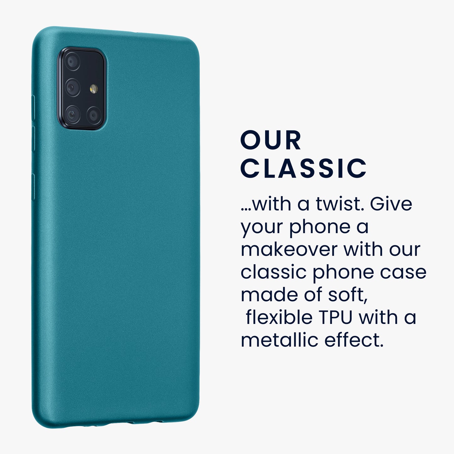 kwmobile Handyhülle für Samsung Galaxy A71 Hülle - Silikon Case metallisch schimmernd - Schutzhülle Cover