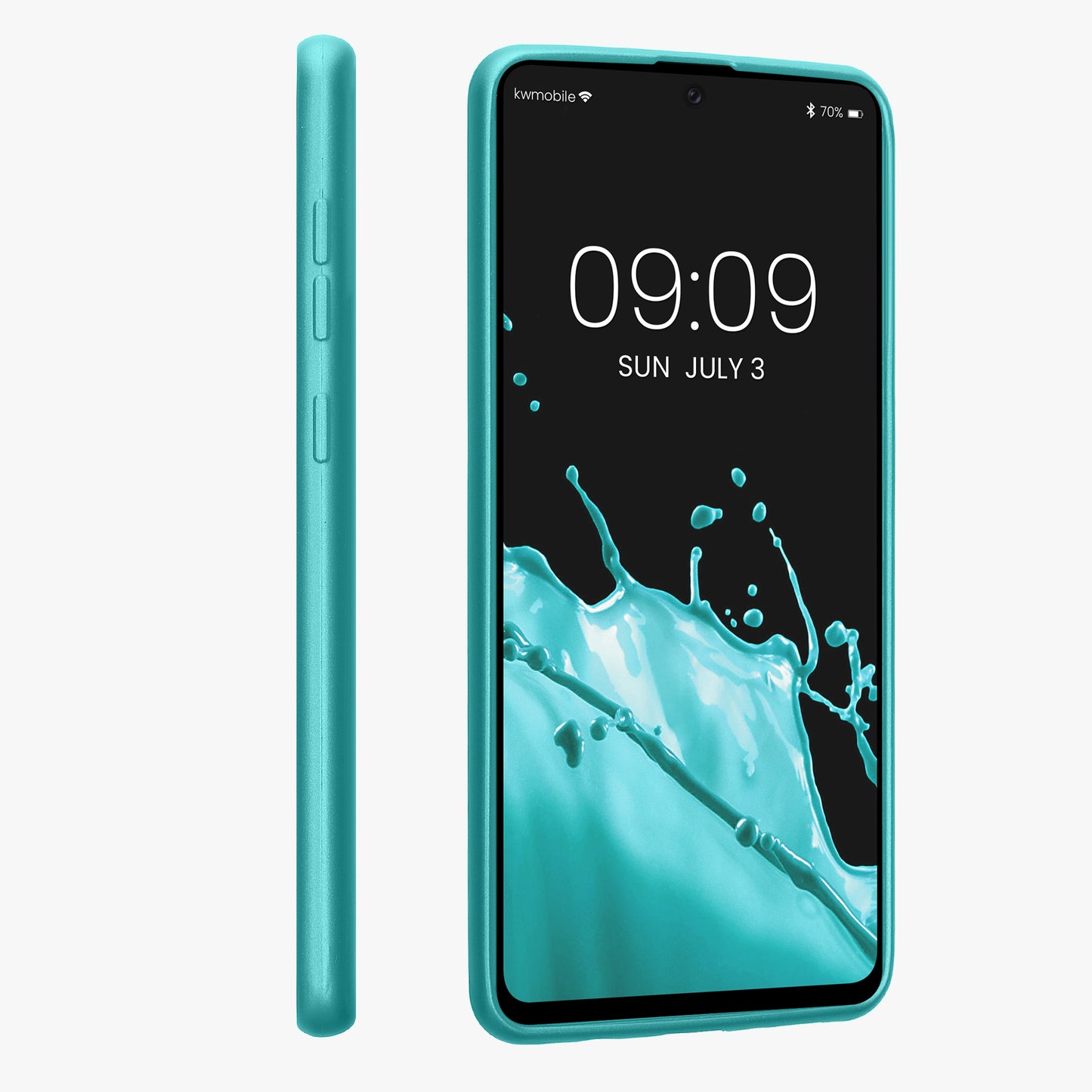 kwmobile Handyhülle für Samsung Galaxy A71 Hülle - Silikon Case metallisch schimmernd - Schutzhülle Cover