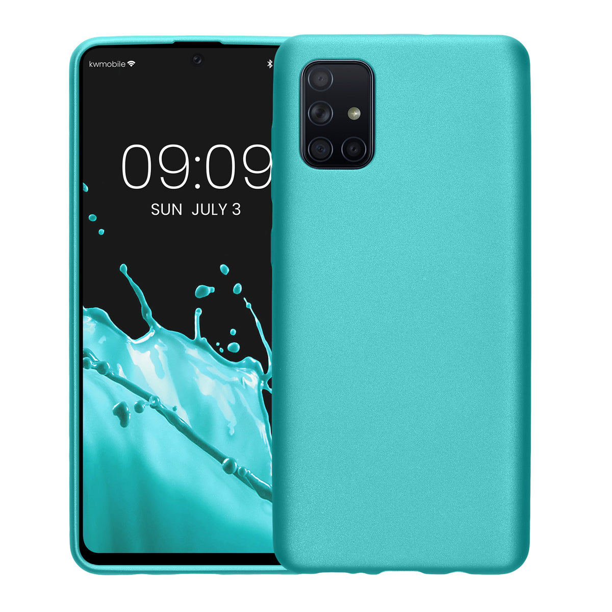 kwmobile Handyhülle für Samsung Galaxy A71 Hülle - Silikon Case metallisch schimmernd - Schutzhülle Cover