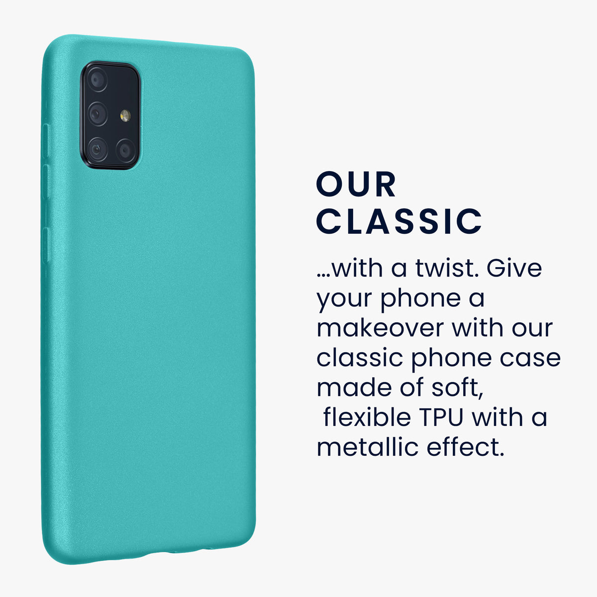 kwmobile Handyhülle für Samsung Galaxy A71 Hülle - Silikon Case metallisch schimmernd - Schutzhülle Cover