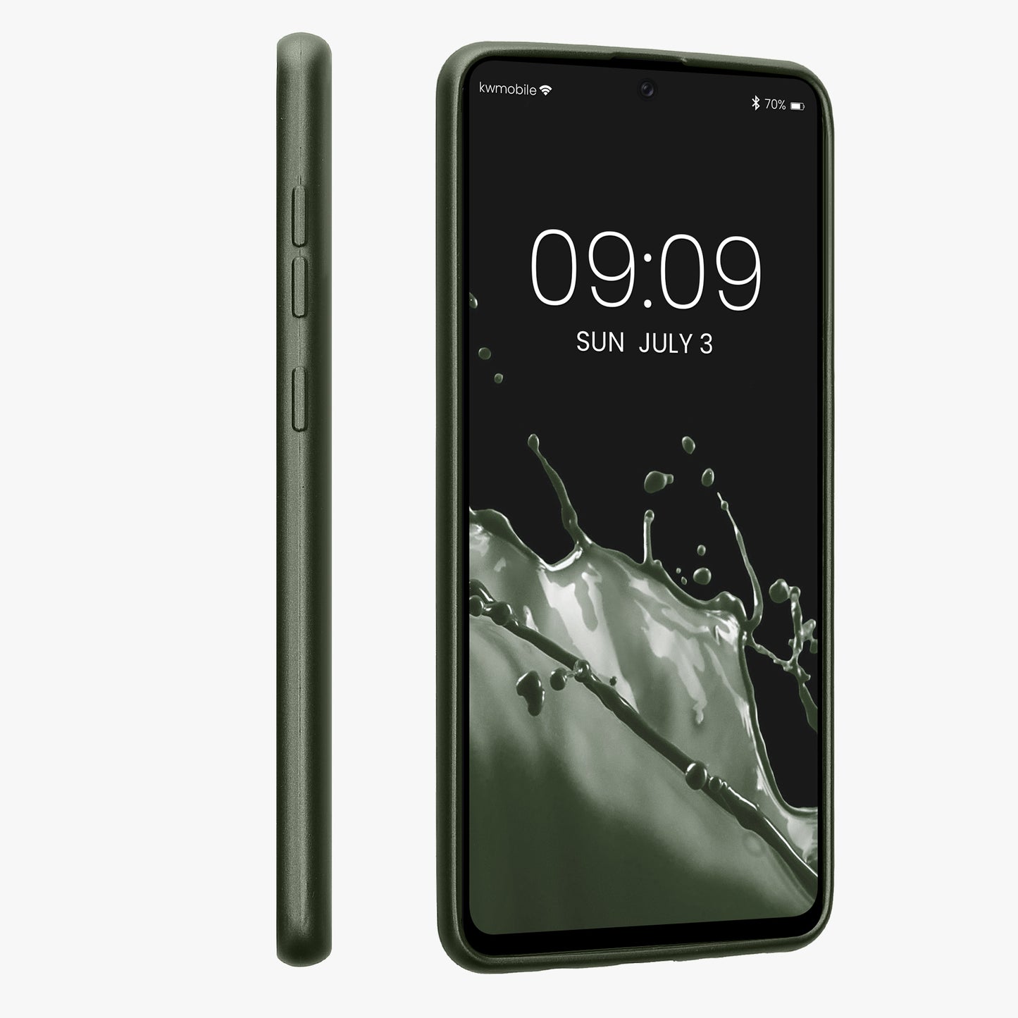kwmobile Handyhülle für Samsung Galaxy A71 Hülle - Silikon Case metallisch schimmernd - Schutzhülle Cover