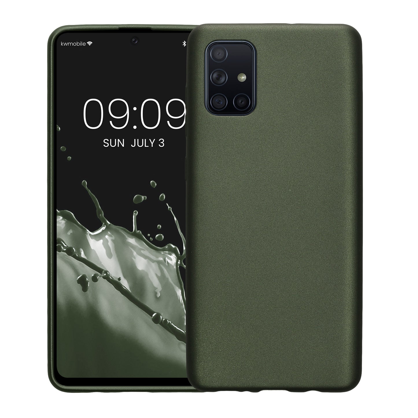 kwmobile Handyhülle für Samsung Galaxy A71 Hülle - Silikon Case metallisch schimmernd - Schutzhülle Cover