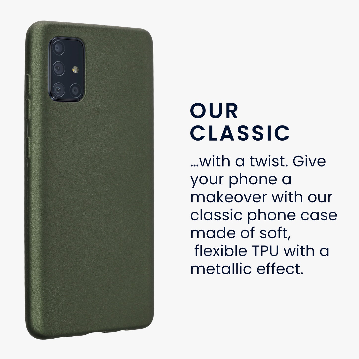 kwmobile Handyhülle für Samsung Galaxy A71 Hülle - Silikon Case metallisch schimmernd - Schutzhülle Cover