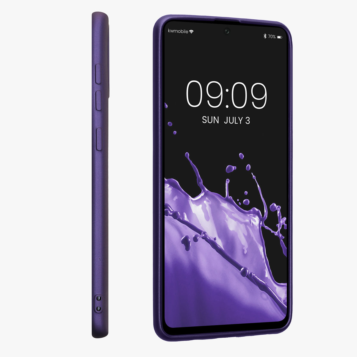 kwmobile Handyhülle für Samsung Galaxy A71 Hülle - Silikon Case metallisch schimmernd - Schutzhülle Cover
