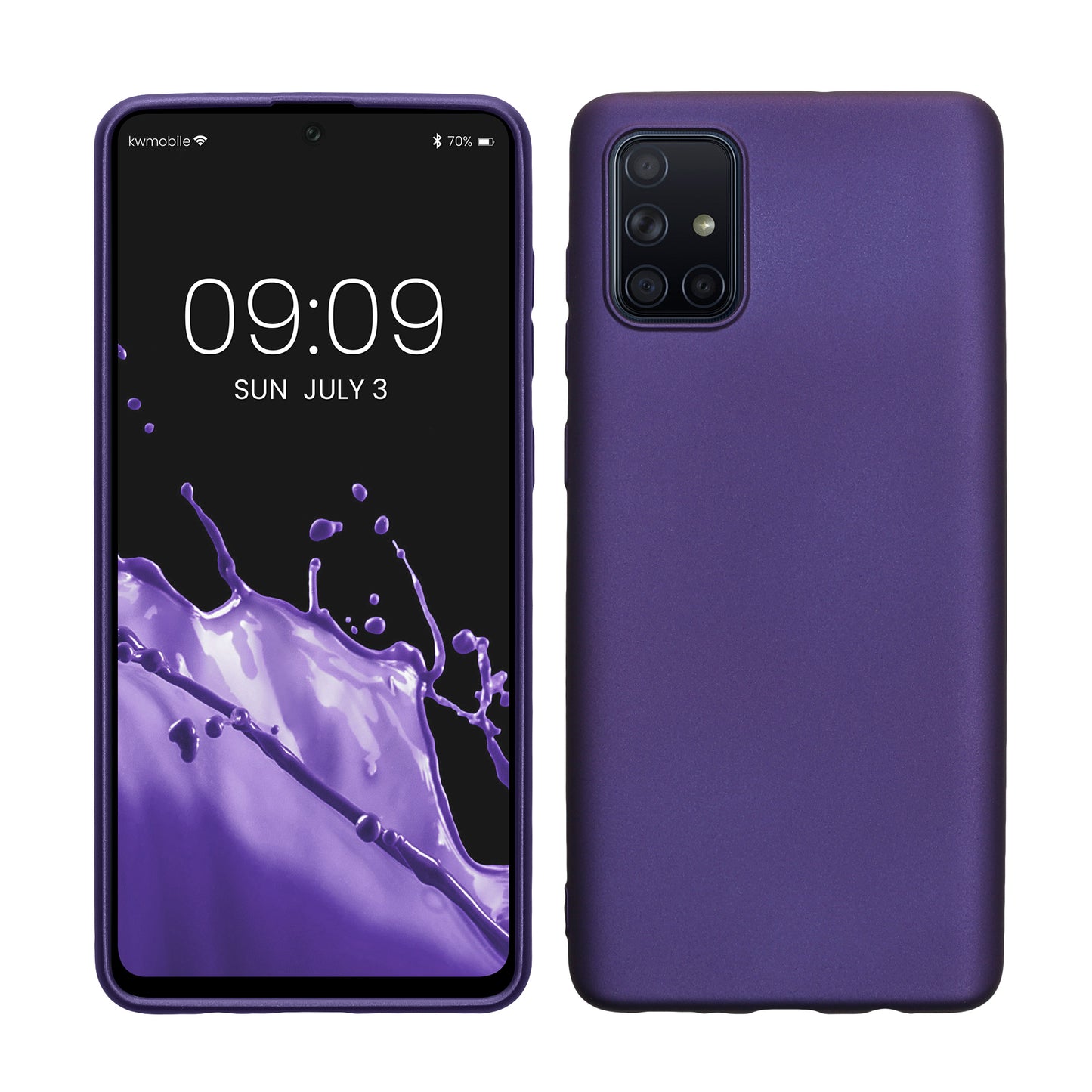kwmobile Handyhülle für Samsung Galaxy A71 Hülle - Silikon Case metallisch schimmernd - Schutzhülle Cover