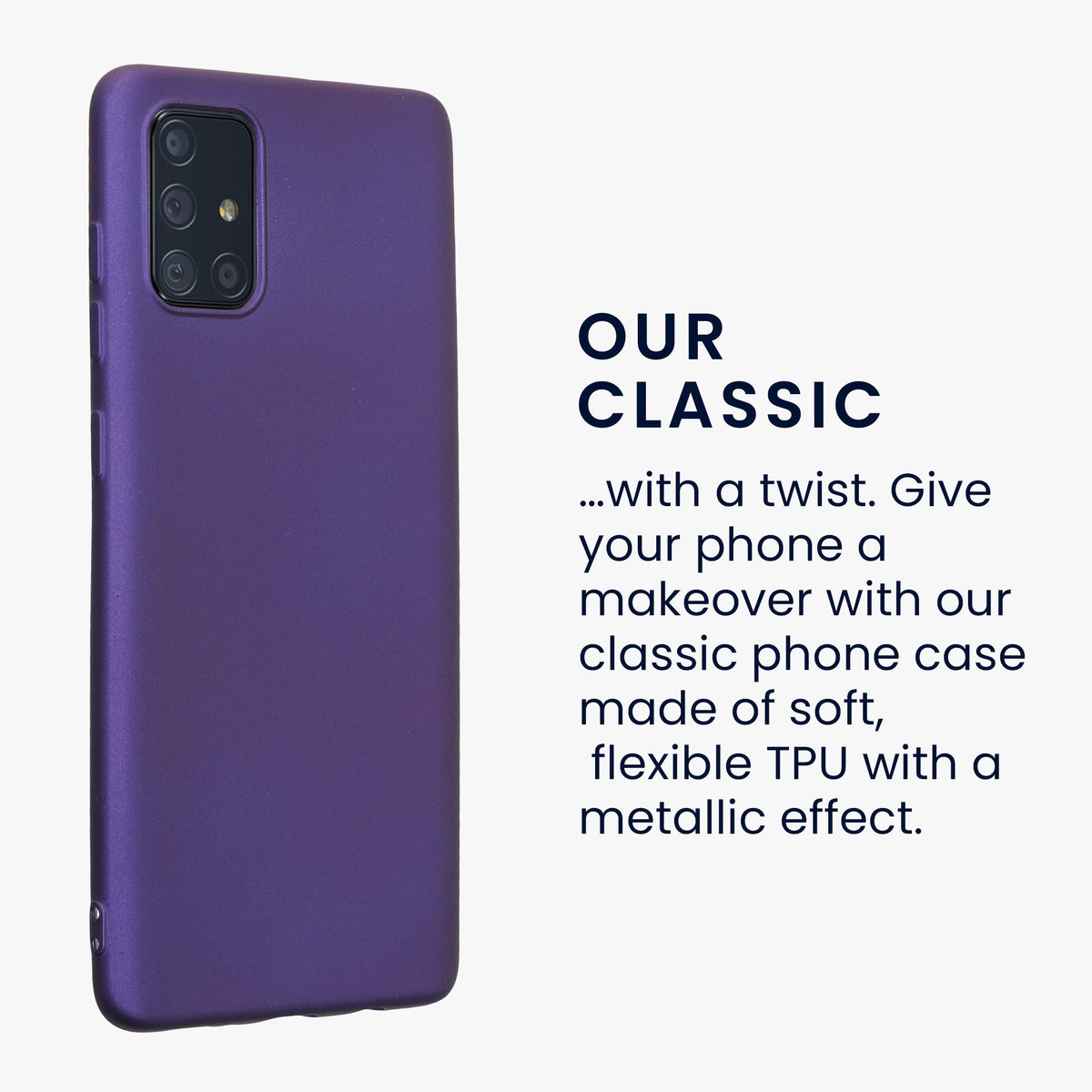 kwmobile Handyhülle für Samsung Galaxy A71 Hülle - Silikon Case metallisch schimmernd - Schutzhülle Cover