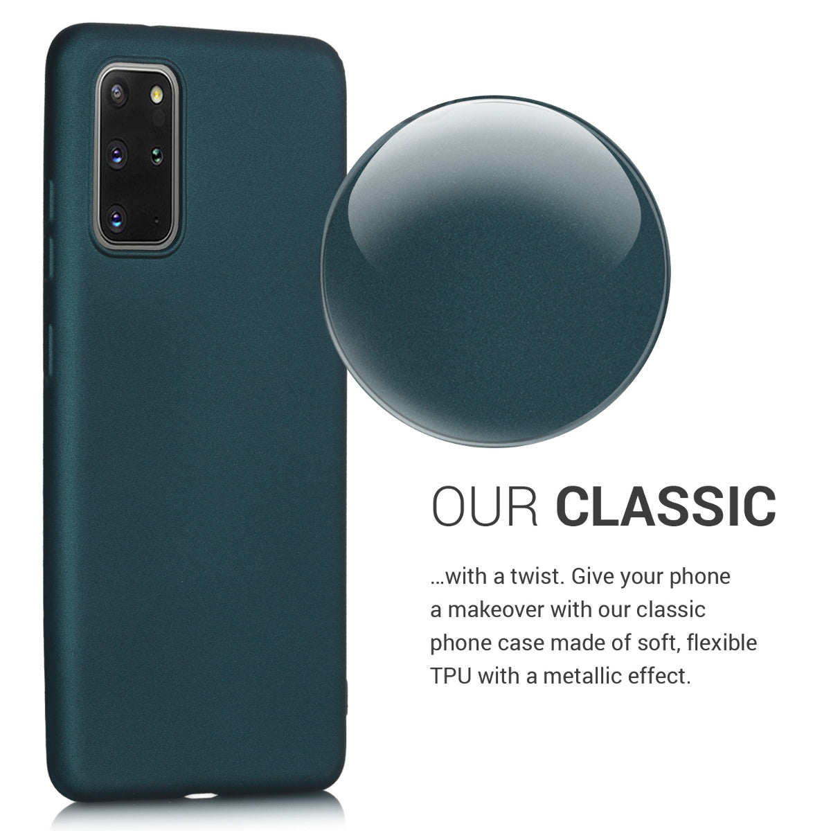kwmobile Handyhülle für Samsung Galaxy S20 Plus Hülle - Silikon Case metallisch schimmernd - Schutzhülle Cover