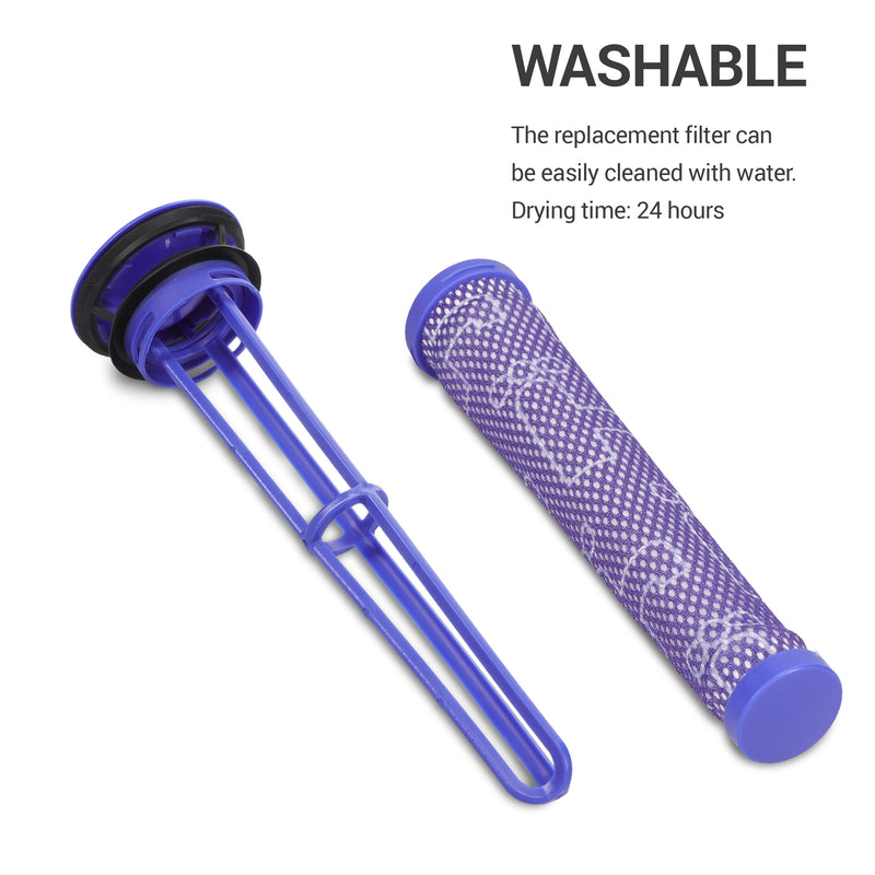 kwmobile Filter für Dyson V7 V8 - Filter Zubehör Set - Vormotorfilter und Hepa Nachmotorfilter - wiederverwendbar - Akku Staubsauger Ersatzteile