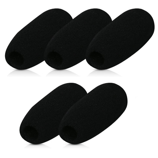 kwmobile Mikrofon Windschutz kompatibel mit div. Mikrofonen - 5 x Schaumstoffbezug mit den Maßen 4,8x2,4x1,2 cm in Schwarz Schwarz  [dsg01]
