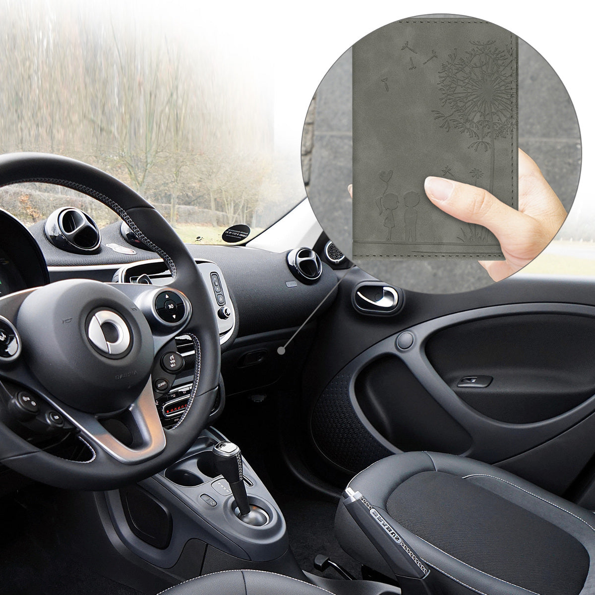 Fahrzeugschein Kunstleder Hülle mit Kartenfächern