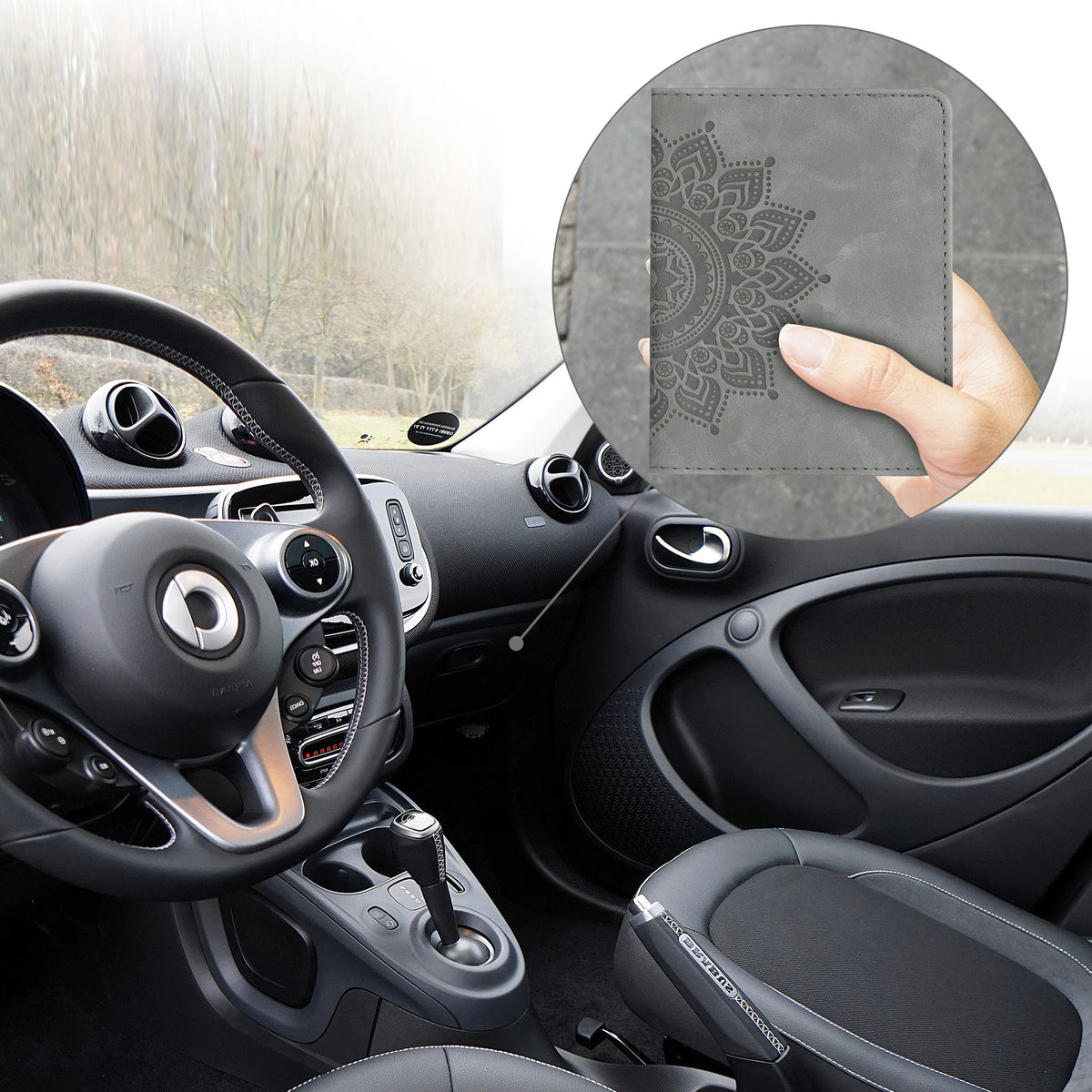 Fahrzeugschein Kunstleder Hülle mit Kartenfächern