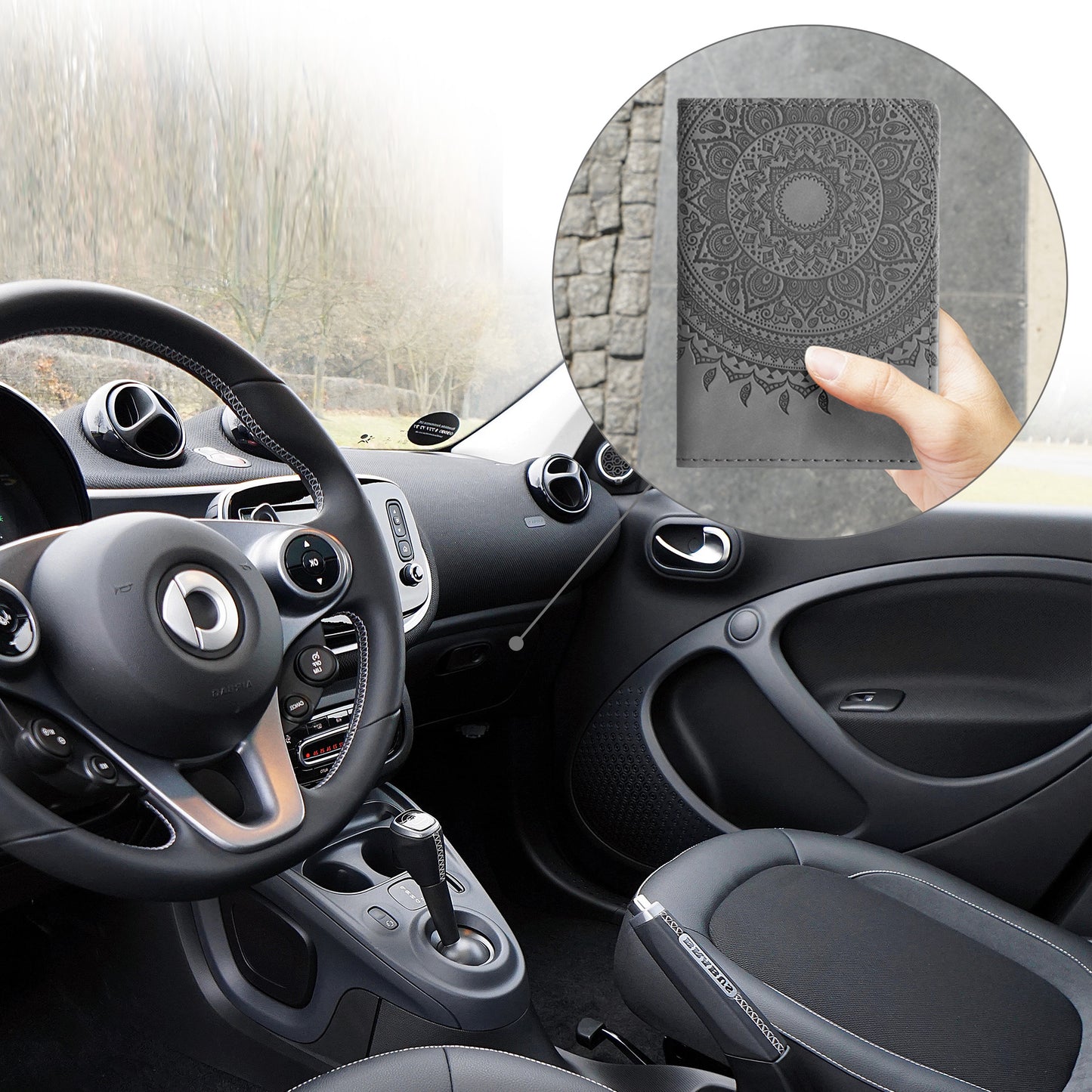Fahrzeugschein Kunstleder Hülle mit Kartenfächern