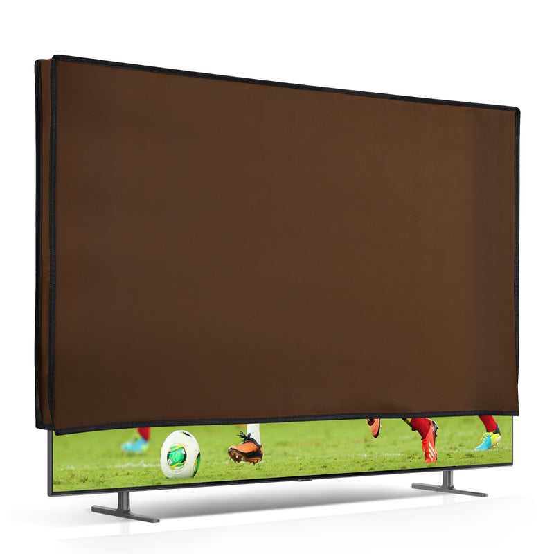 kwmobile 55" TV Abdeckung Indoor - Fernseher Hülle Bildschirmschutz Abdeckung - TV Bildschirm Staubschutzhülle - Fernsehabdeckung - Dunkelbraun Dunkelbraun  
