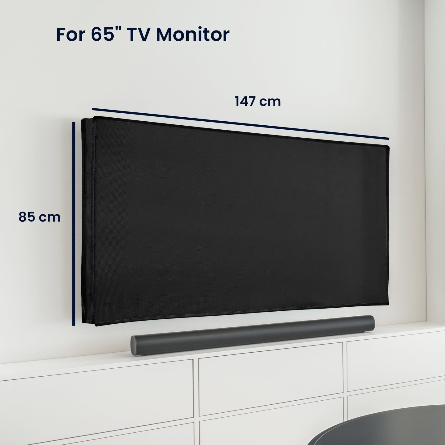 kwmobile 65" TV Abdeckung Indoor - Fernseher Hülle Bildschirmschutz Abdeckung - TV Bildschirm Staubschutzhülle - Fernsehabdeckung