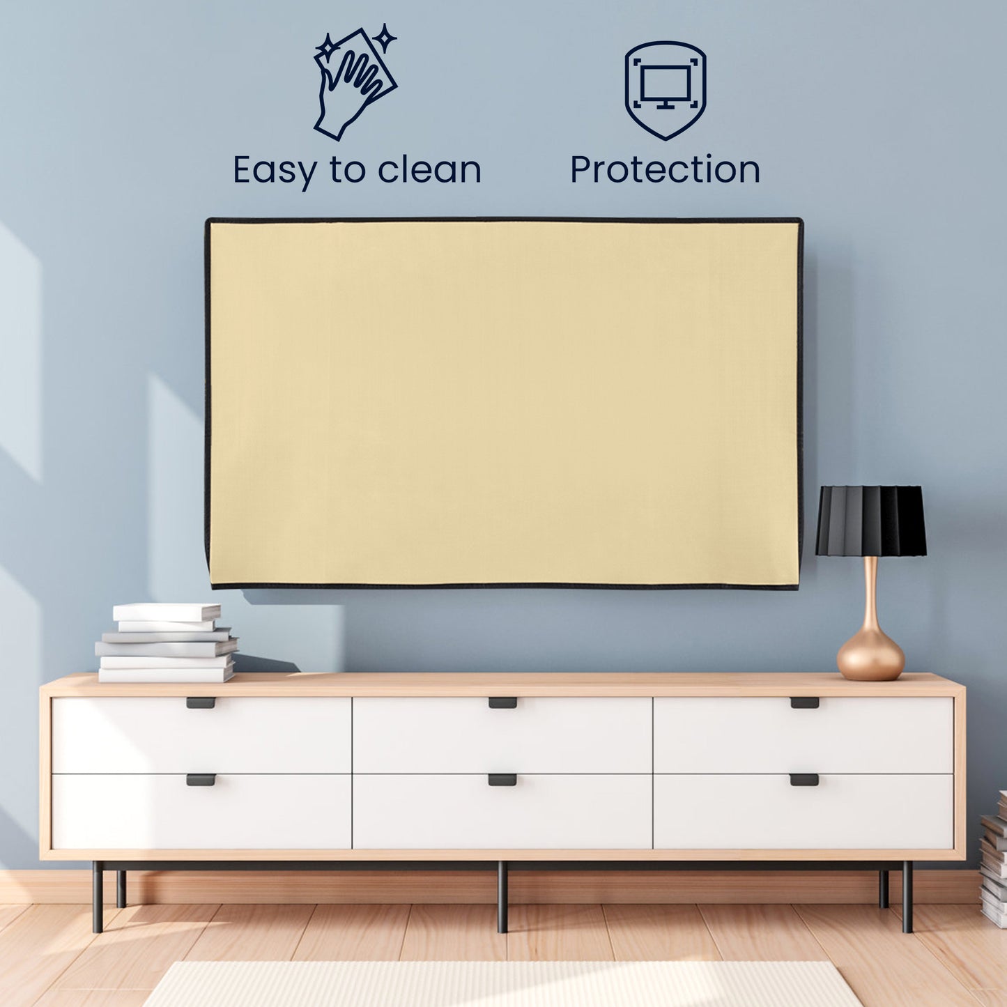 kwmobile 65" TV Abdeckung Indoor - Fernseher Hülle Bildschirmschutz Abdeckung - TV Bildschirm Staubschutzhülle - Fernsehabdeckung