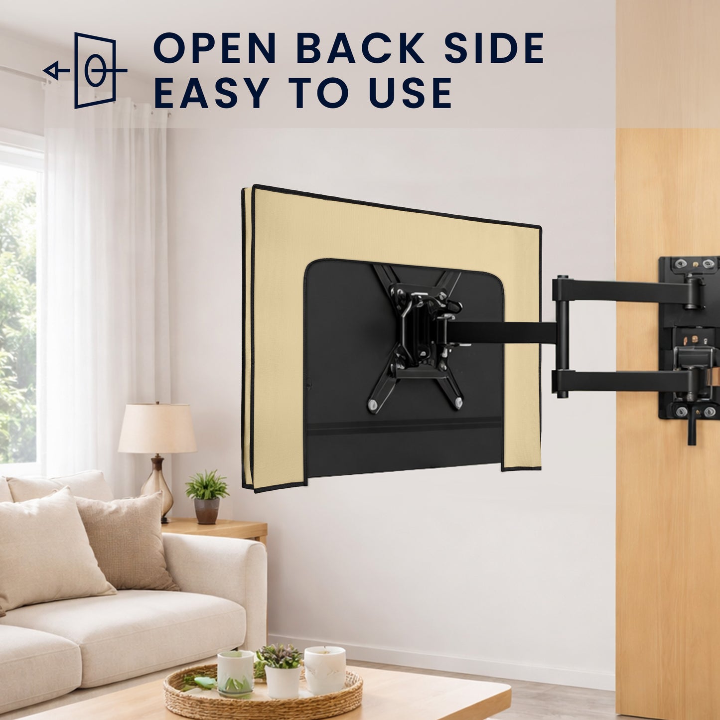 kwmobile 65" TV Abdeckung Indoor - Fernseher Hülle Bildschirmschutz Abdeckung - TV Bildschirm Staubschutzhülle - Fernsehabdeckung