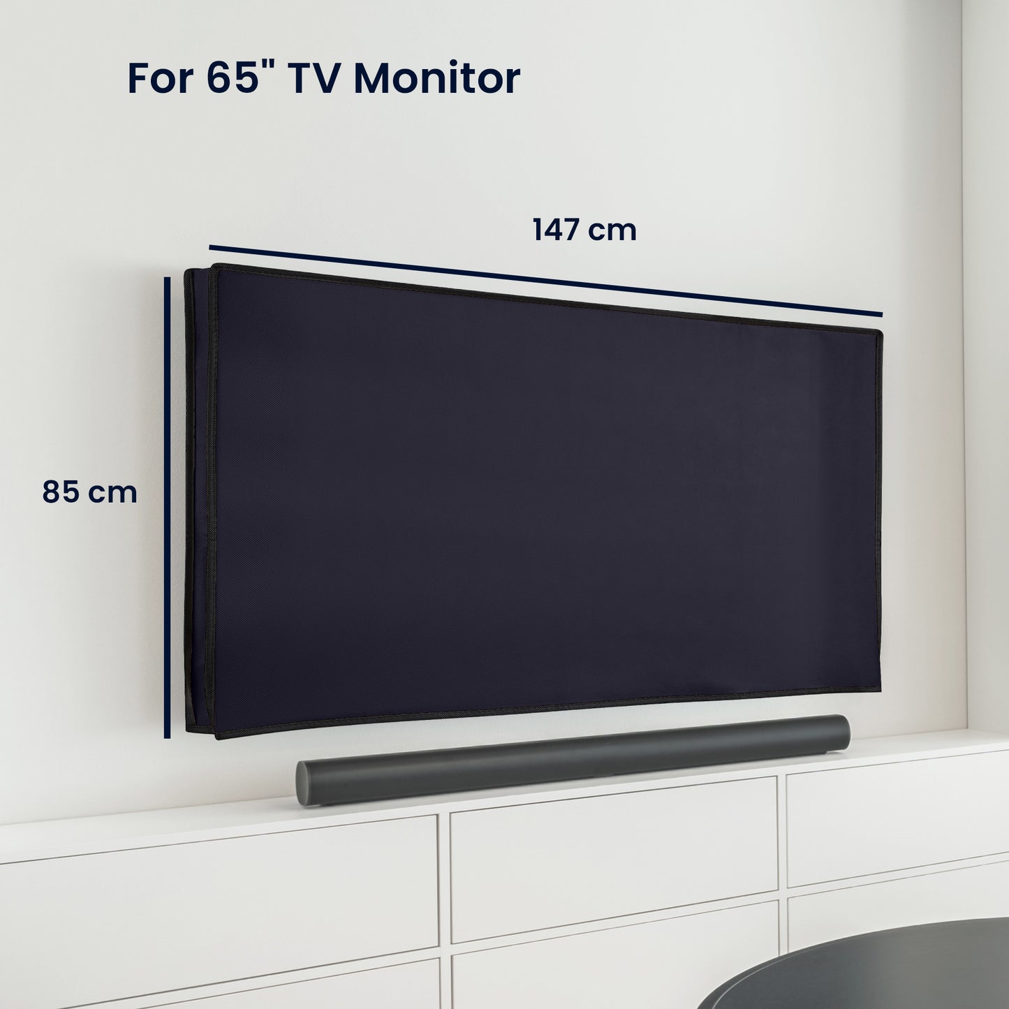 kwmobile 65" TV Abdeckung Indoor - Fernseher Hülle Bildschirmschutz Abdeckung - TV Bildschirm Staubschutzhülle - Fernsehabdeckung