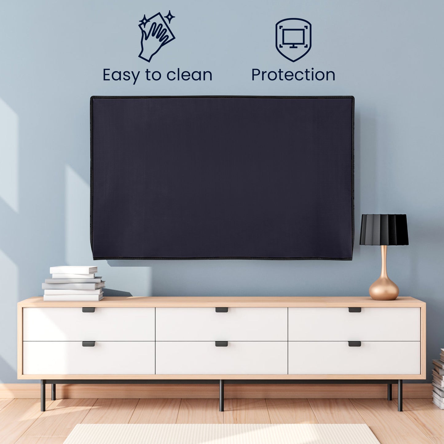 kwmobile 65" TV Abdeckung Indoor - Fernseher Hülle Bildschirmschutz Abdeckung - TV Bildschirm Staubschutzhülle - Fernsehabdeckung