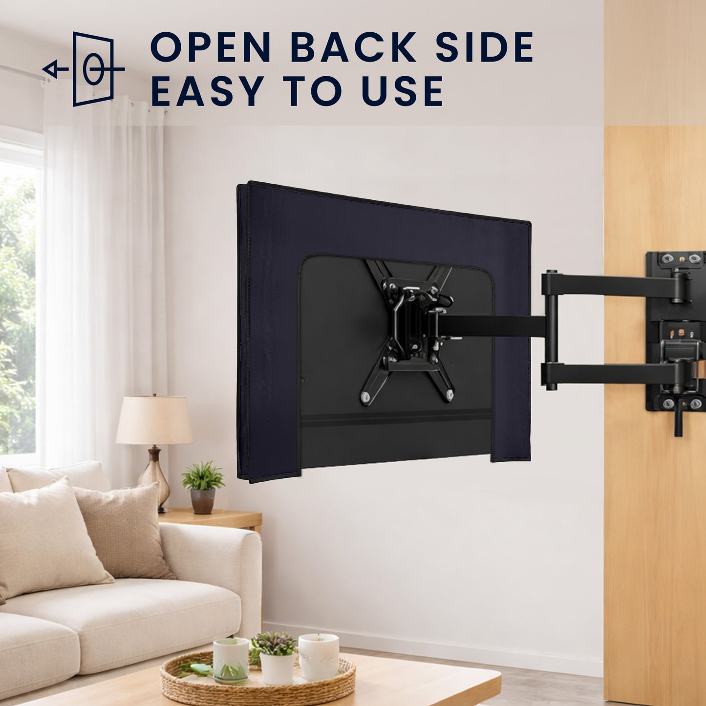 kwmobile 65" TV Abdeckung Indoor - Fernseher Hülle Bildschirmschutz Abdeckung - TV Bildschirm Staubschutzhülle - Fernsehabdeckung