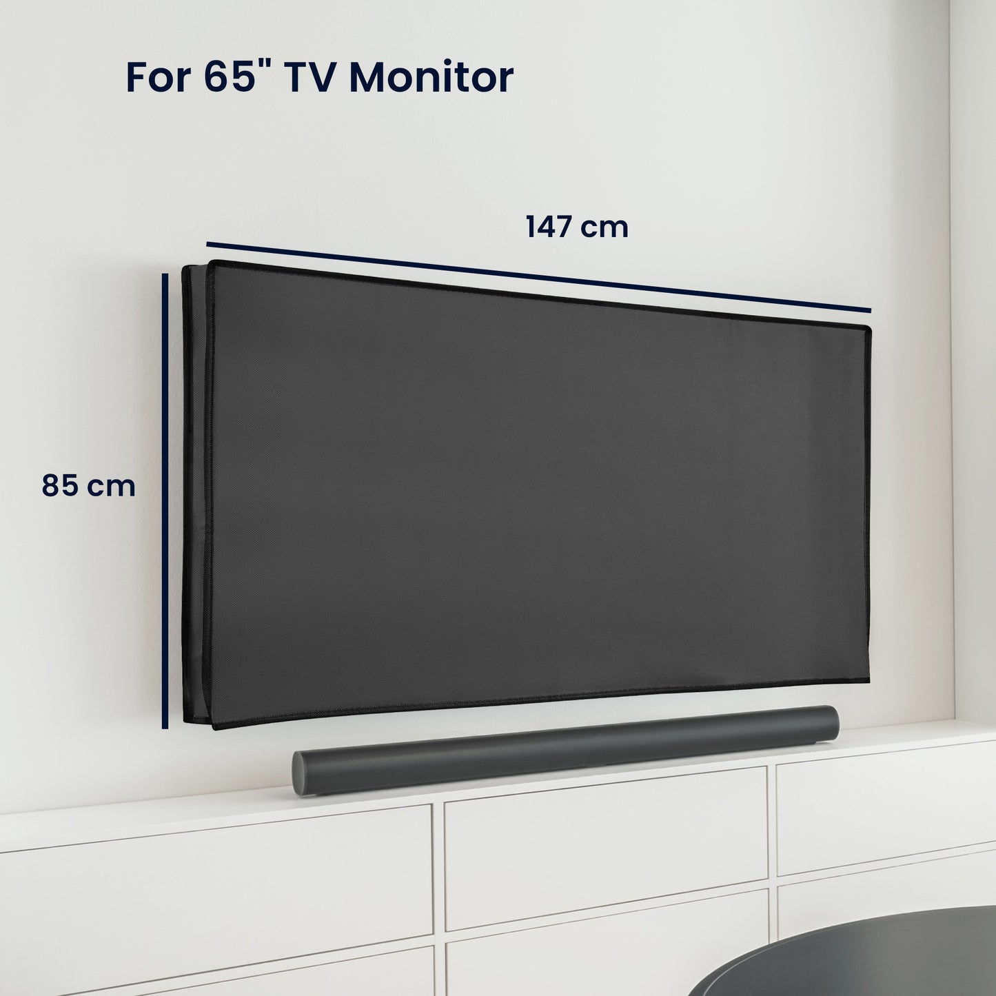kwmobile 65" TV Abdeckung Indoor - Fernseher Hülle Bildschirmschutz Abdeckung - TV Bildschirm Staubschutzhülle - Fernsehabdeckung