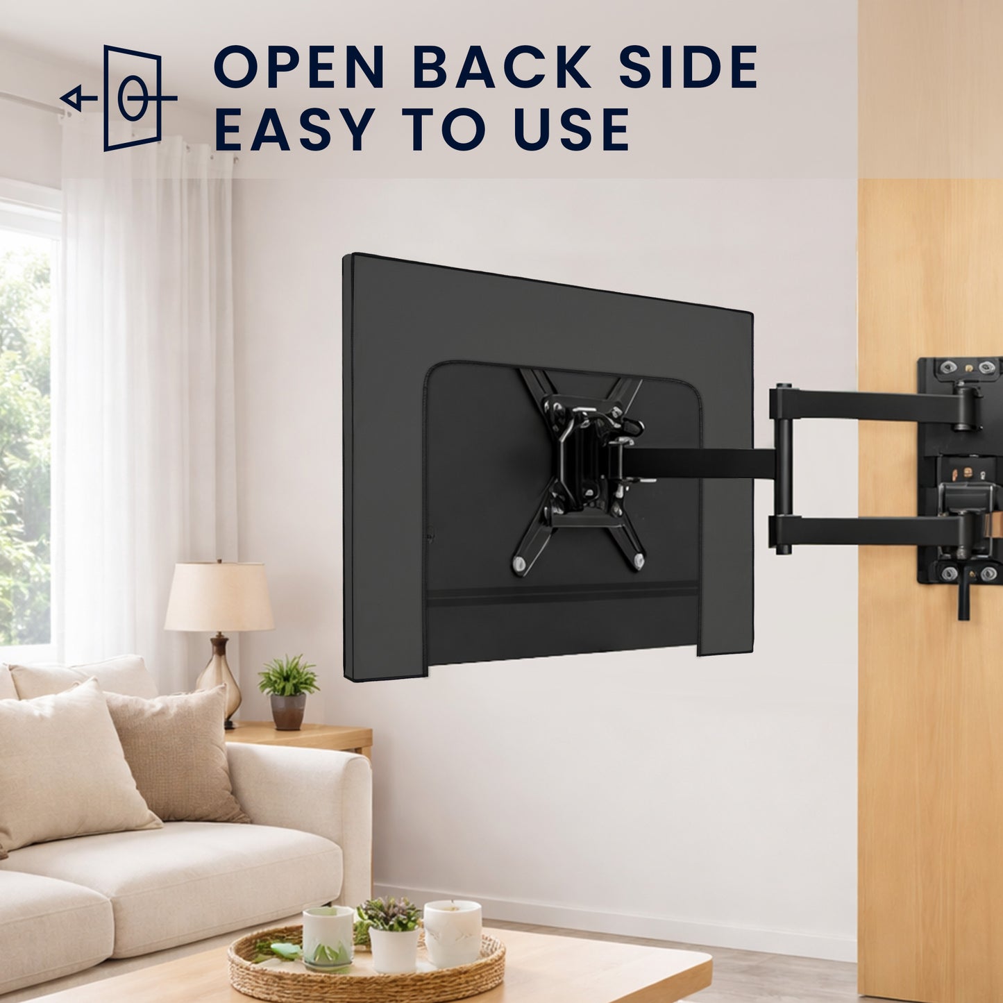 kwmobile 65" TV Abdeckung Indoor - Fernseher Hülle Bildschirmschutz Abdeckung - TV Bildschirm Staubschutzhülle - Fernsehabdeckung