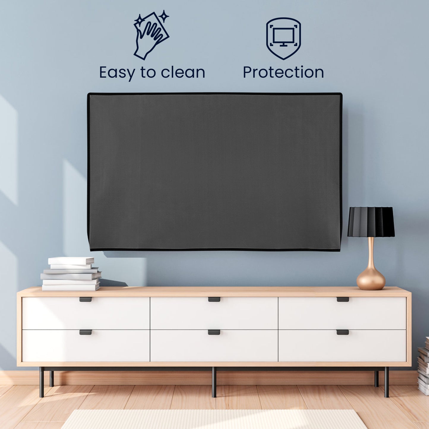 kwmobile 65" TV Abdeckung Indoor - Fernseher Hülle Bildschirmschutz Abdeckung - TV Bildschirm Staubschutzhülle - Fernsehabdeckung