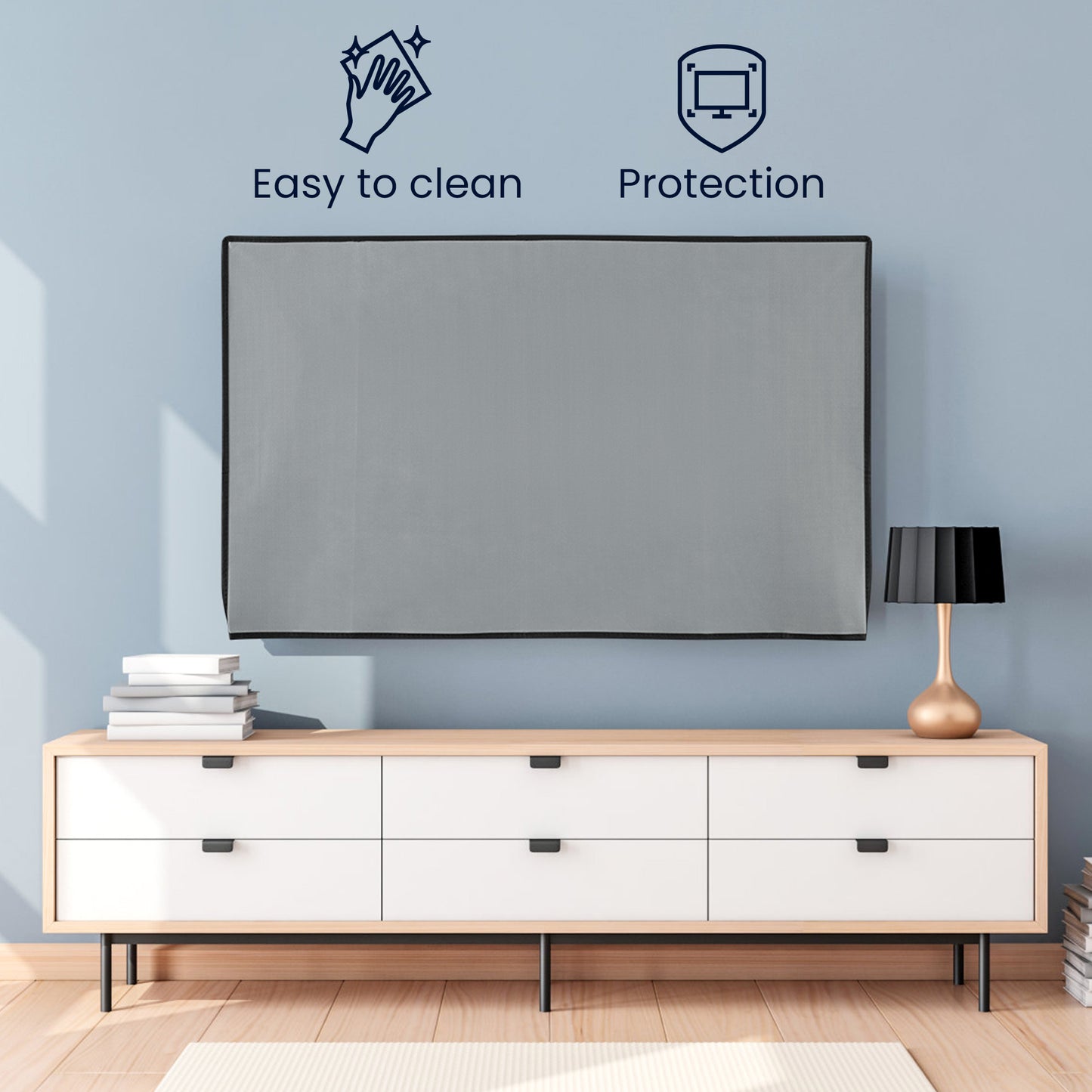kwmobile 65" TV Abdeckung Indoor - Fernseher Hülle Bildschirmschutz Abdeckung - TV Bildschirm Staubschutzhülle - Fernsehabdeckung