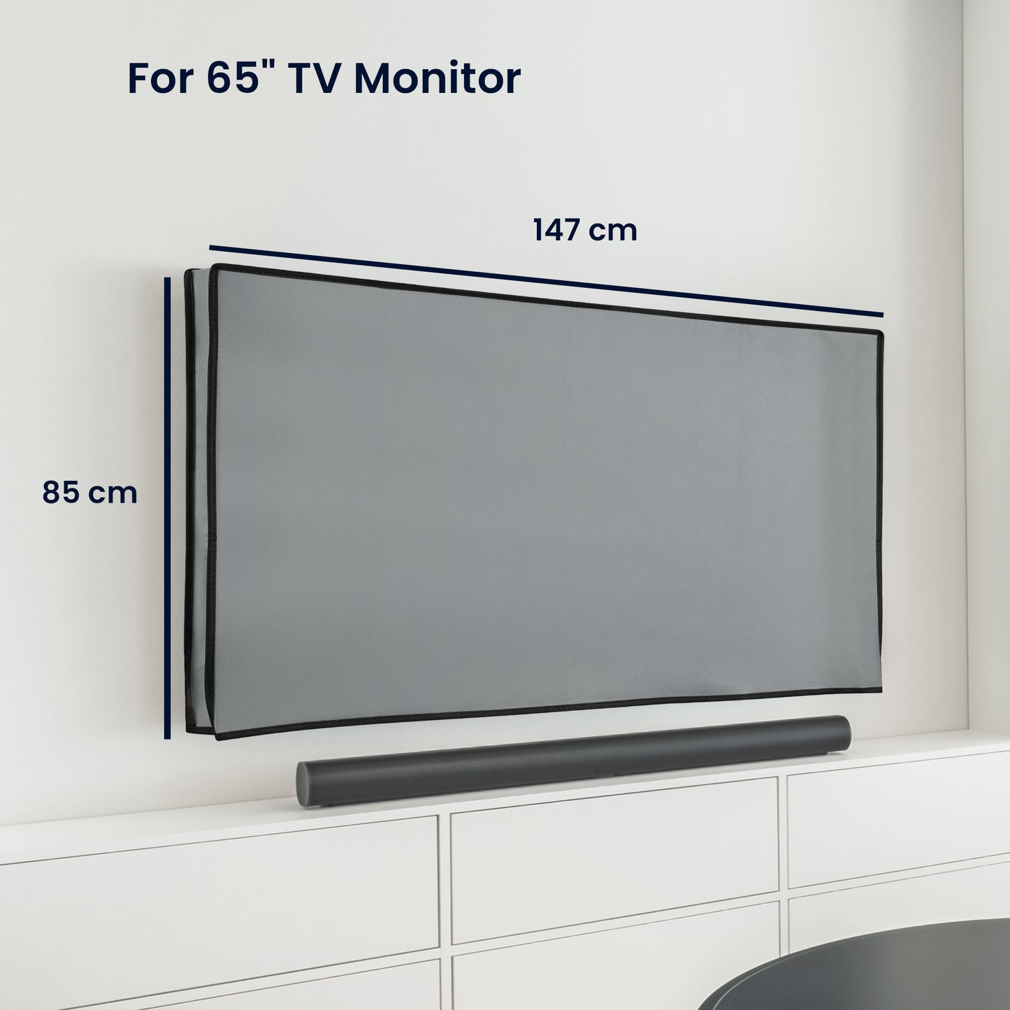 kwmobile 65" TV Abdeckung Indoor - Fernseher Hülle Bildschirmschutz Abdeckung - TV Bildschirm Staubschutzhülle - Fernsehabdeckung