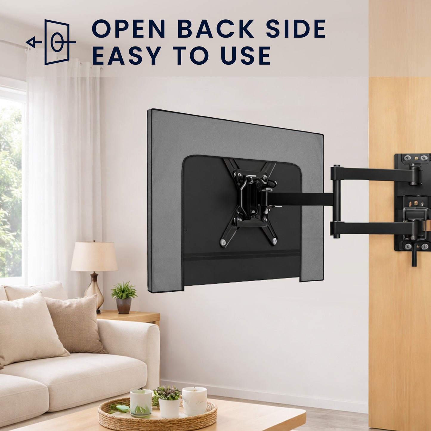 kwmobile 65" TV Abdeckung Indoor - Fernseher Hülle Bildschirmschutz Abdeckung - TV Bildschirm Staubschutzhülle - Fernsehabdeckung