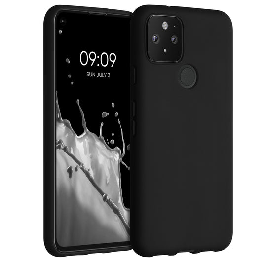 kwmobile Handyhülle für Google Pixel 5 Hülle - TPU Case - Kabelloses Laden - Schutzhülle Cover in Schwarz Schwarz  