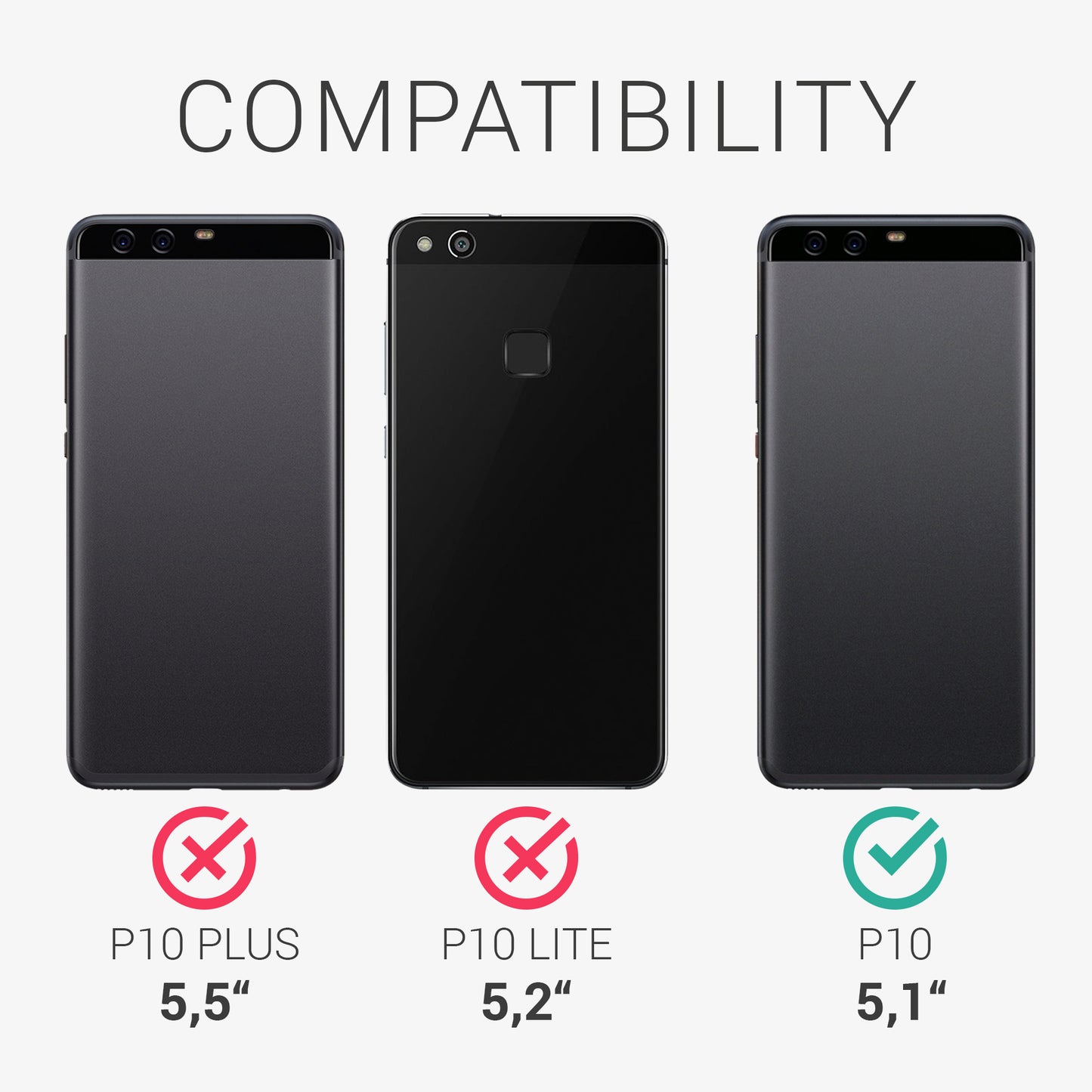 kwmobile Handyhülle für Huawei P10 Hülle - Kabelloses Laden - Schutzhülle Cover